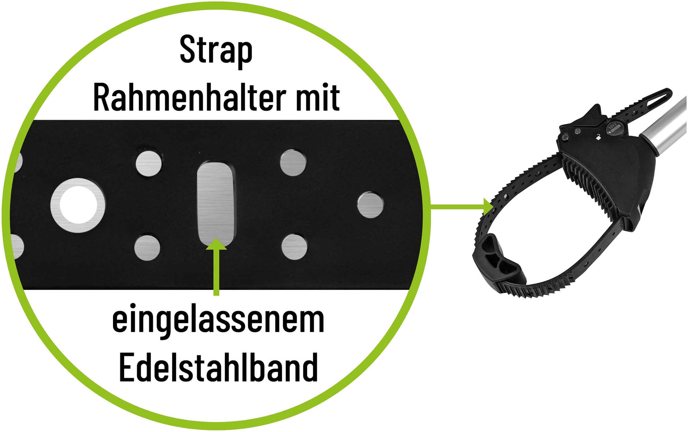 EUFAB Fahrradträger-Rahmenhalter »Verstellbarer Strap-Rahmenhalter 40cm« Packung, 2 tlg.