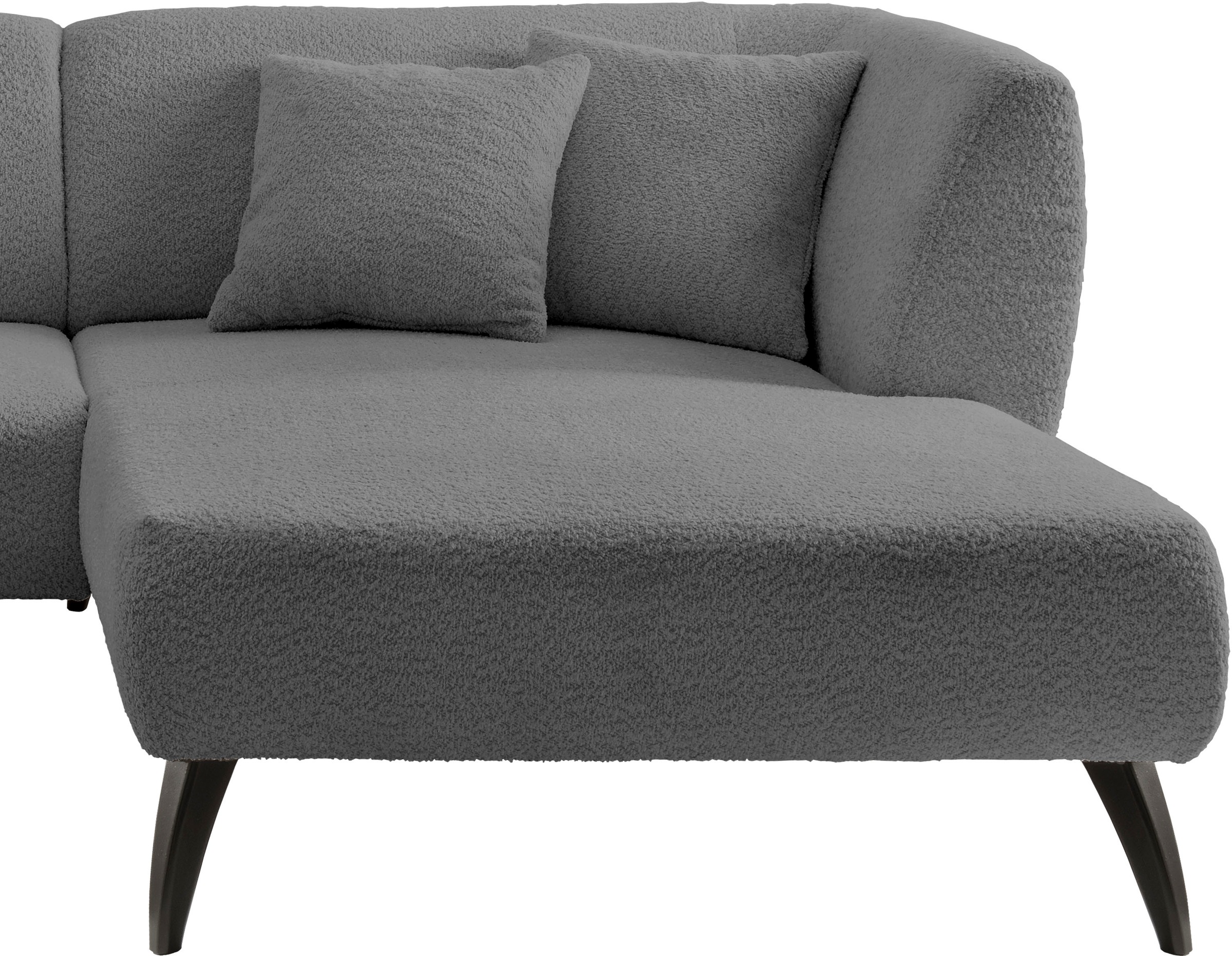 INOSIGN Ecksofa »Colori L-Form«, Holzfußfarbe wählbar, inkl. 4x Zierkissen