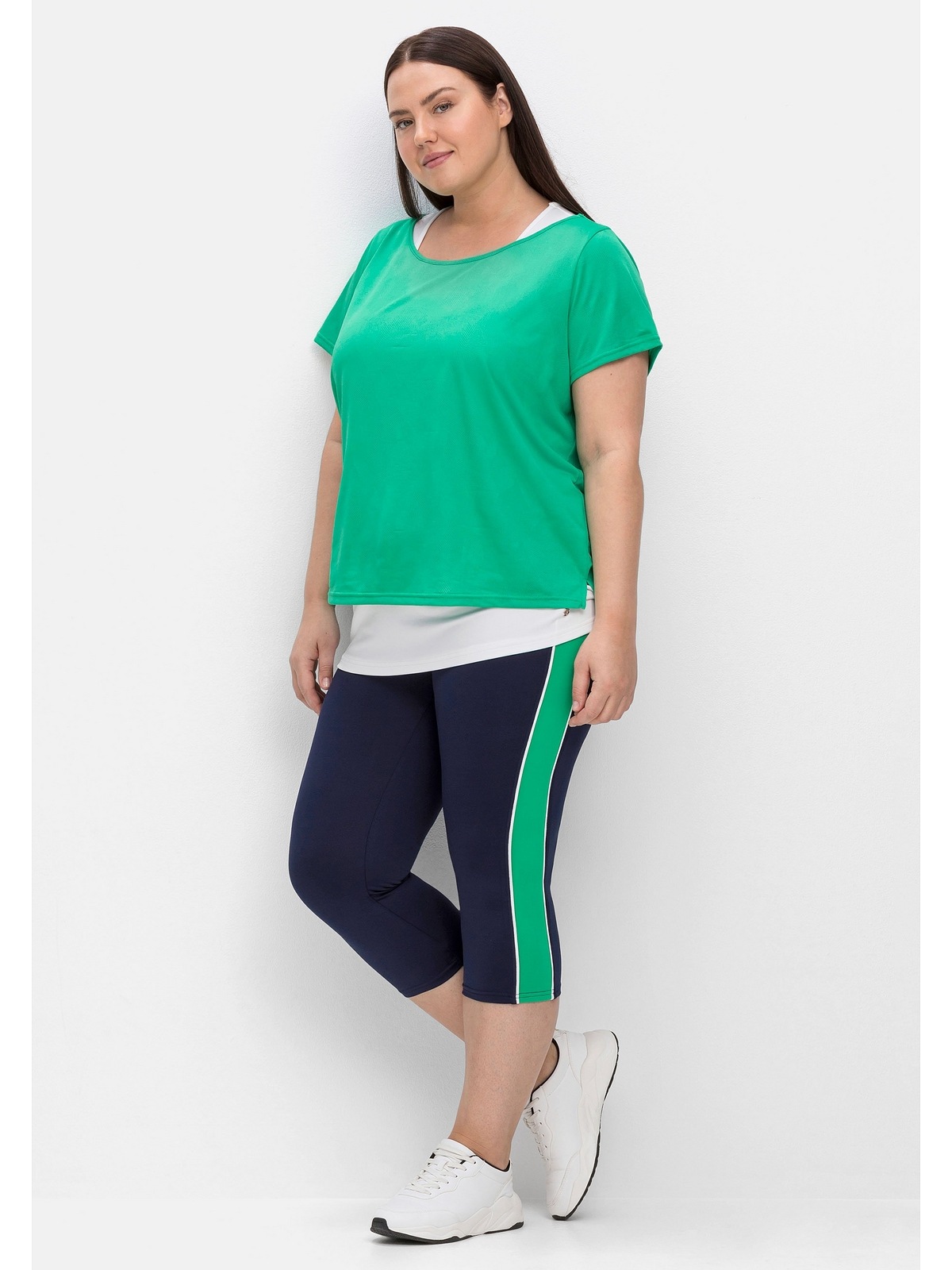 Sheego Leggings »Caprihose«, mit Kontraststreifen, funktionelles