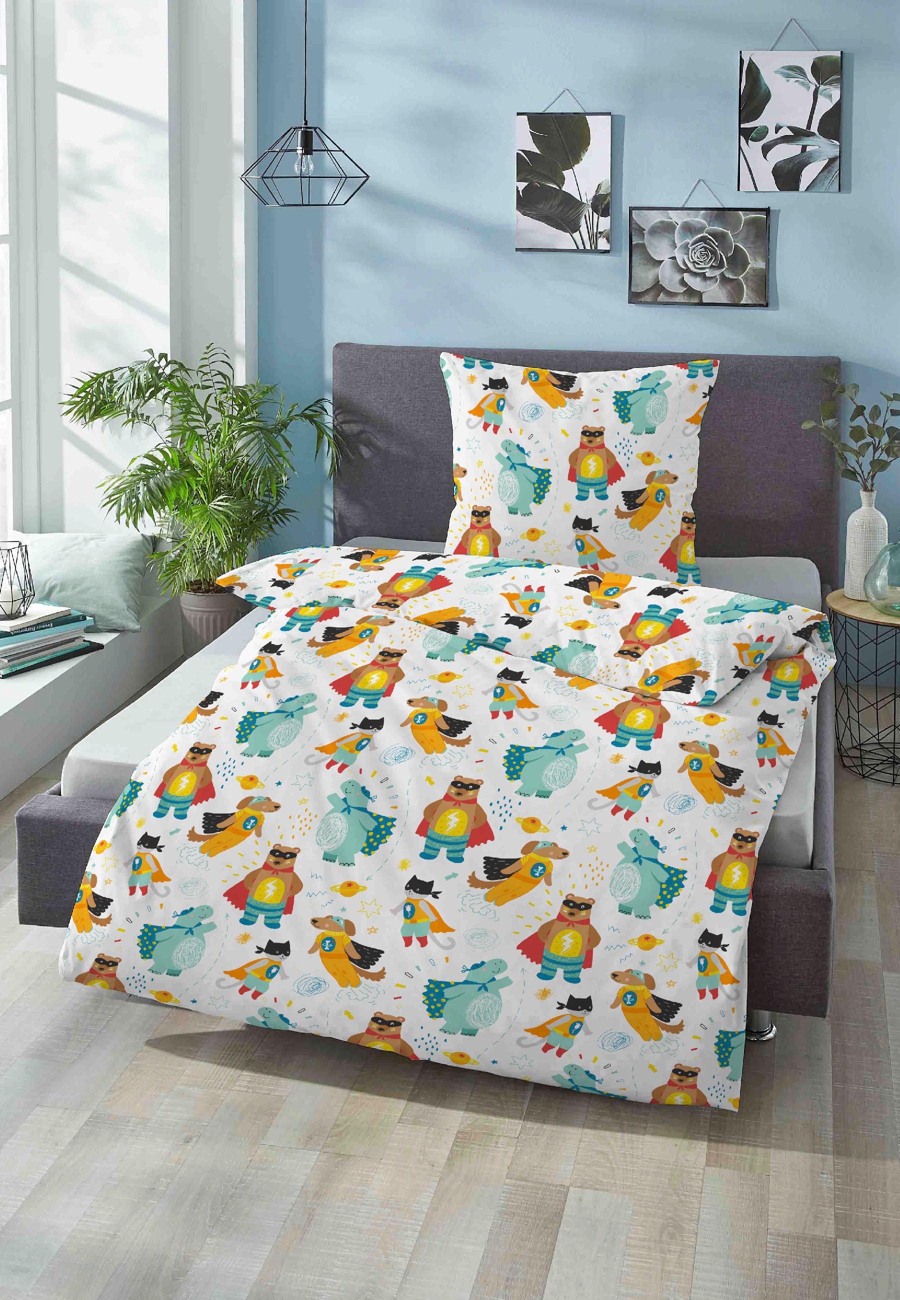 Biberna Kinderbettwäsche "Yuna" 2 Stk. hautfreundlich, kühlend, mit Reißver günstig online kaufen