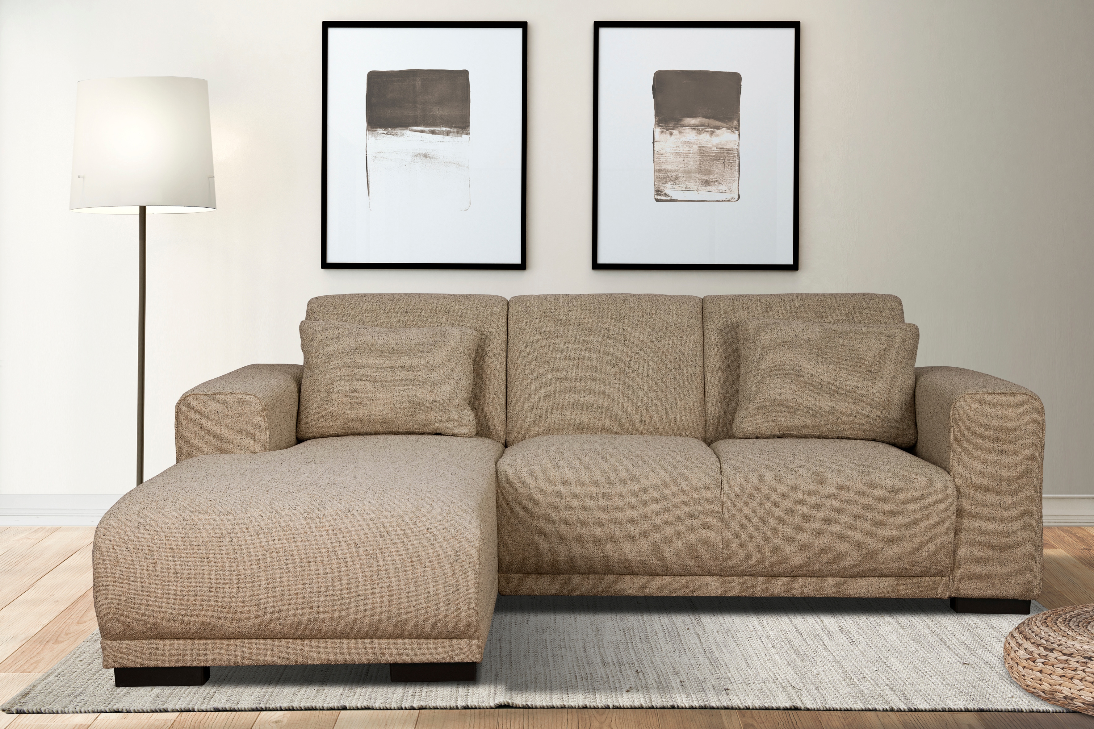 OTTO home Ecksofa "BORNHOLM L-Form, B: 234 cm - OTTO. Verlässliche Qualität." Recamiere links oder rechts bestellbar, Wellenfederung, inkl. 2 Kissen