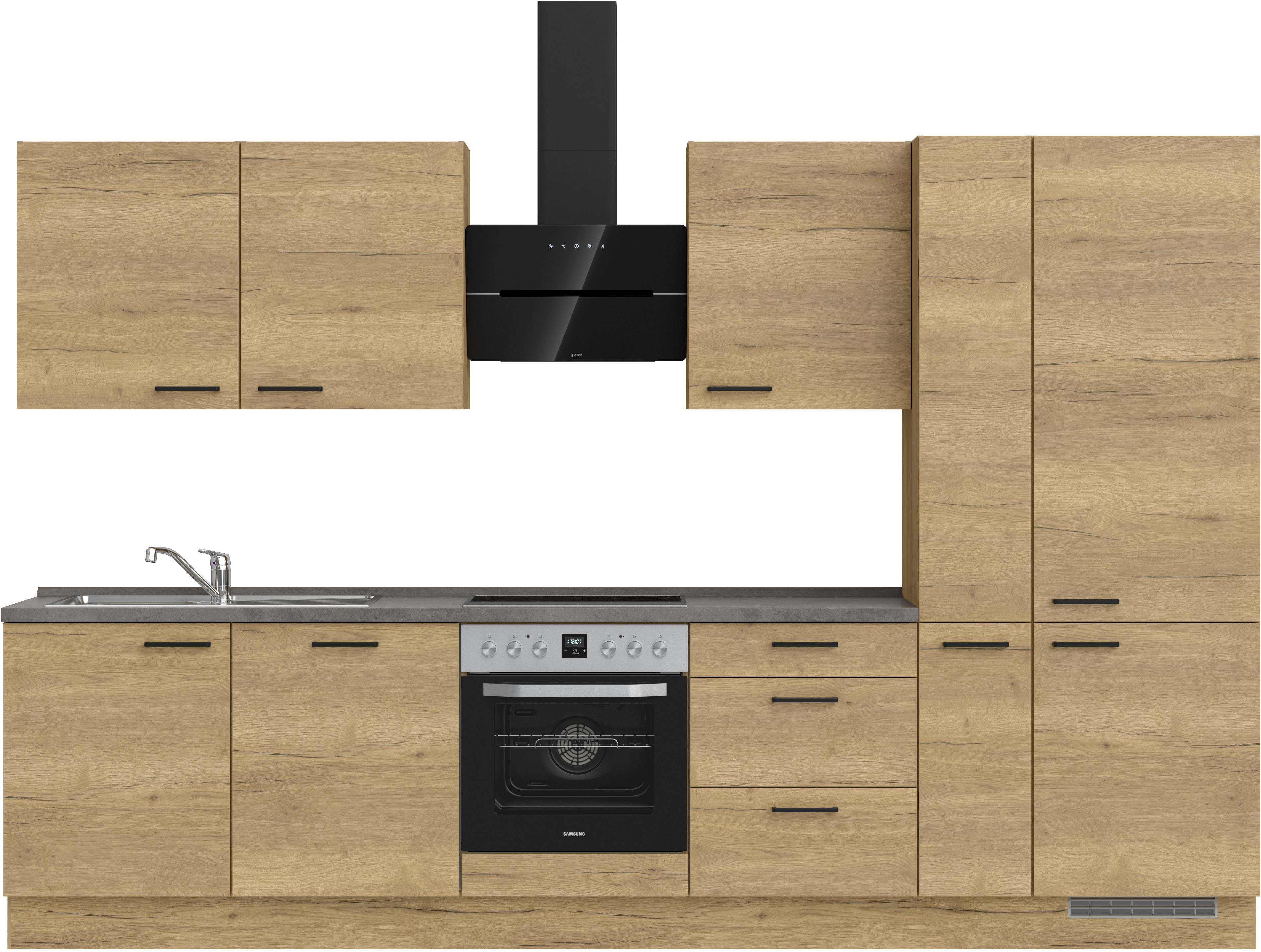 nobilia ""Structura II", NEU: individuell anpassbar mit gratis Profi-Beratung" vormontiert, Breite 330 cm, Ausrichtung wählbar, wahlw. mit E-Geräten