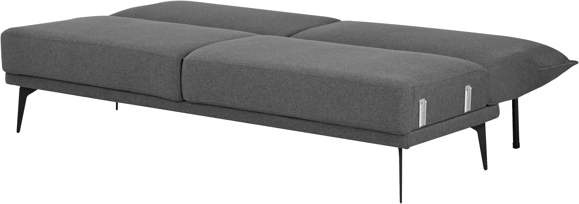 INOSIGN Schlafsofa »TULARE, 204 cm, klappbarer 3-Sitzer mit verstellbarer Rückenlehne,«, Schlaffunktion, Velvet-Samtvelours u. Webstoff