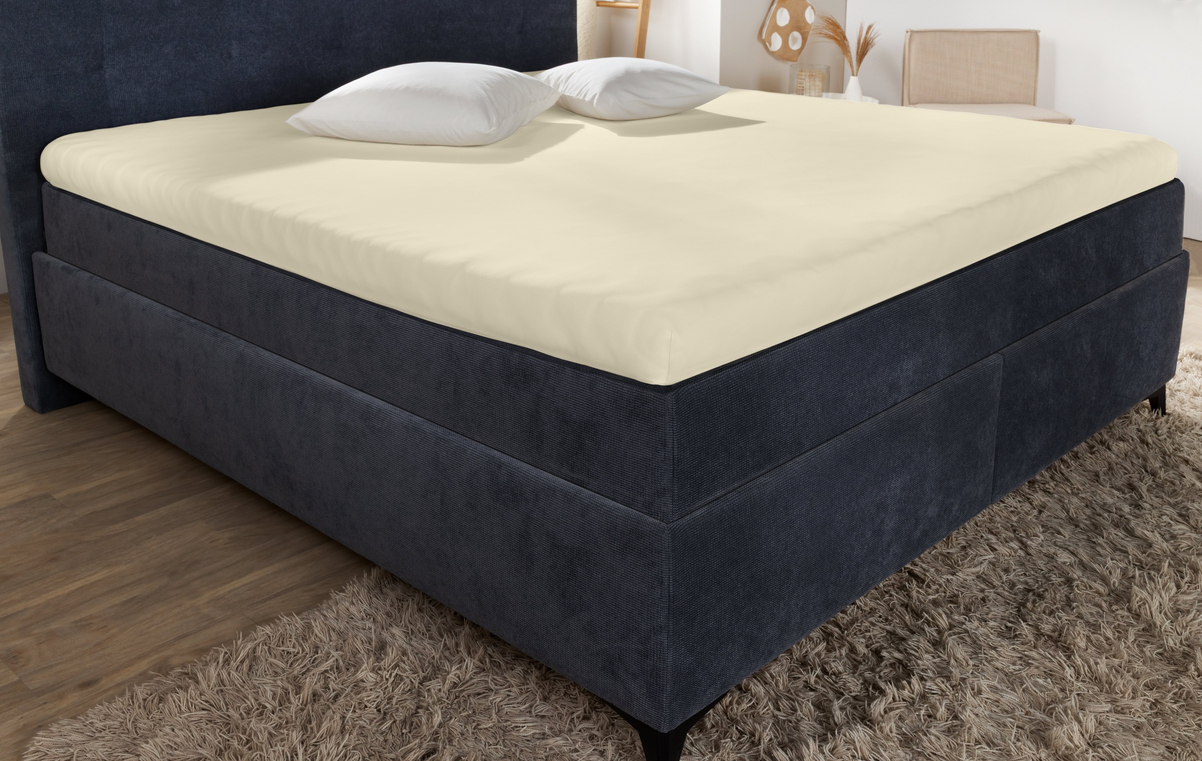 Thumbnail - Primera Spannbettlaken "Elasthan-Feinjersey Topper" Aus 95% gekämmter Baumwolle und 5% Elastan