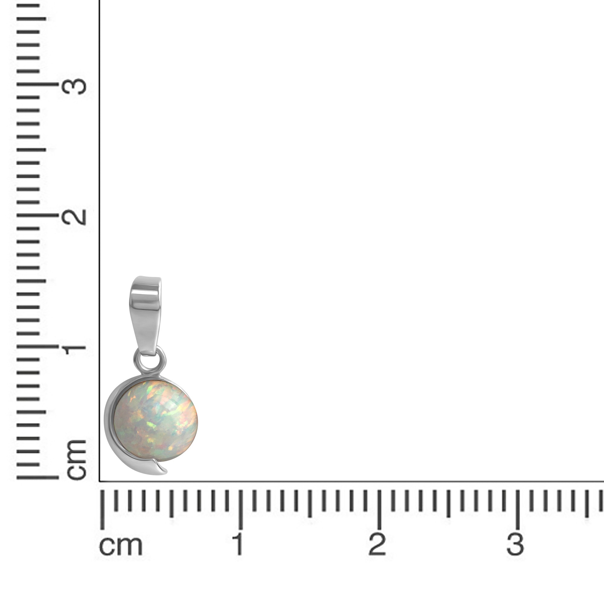 Vivance Kettenanhänger »925/- Sterling Silber rhodiniert imit. Opal weiß«