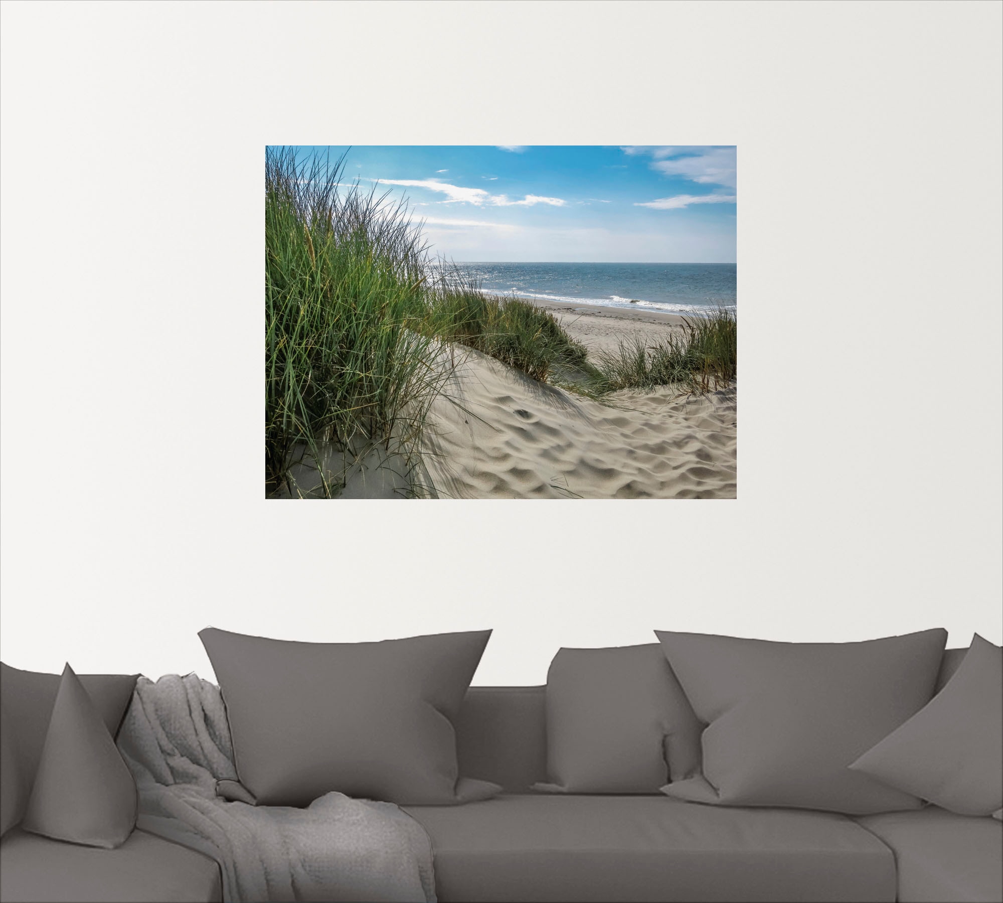 Artland Wandbild »Dünenlandschaft im Sommer an der Nordsee«, Strand, (1 St.), als Alubild, Outdoorbild, Leinwandbild, Poster, Wandaufkleber