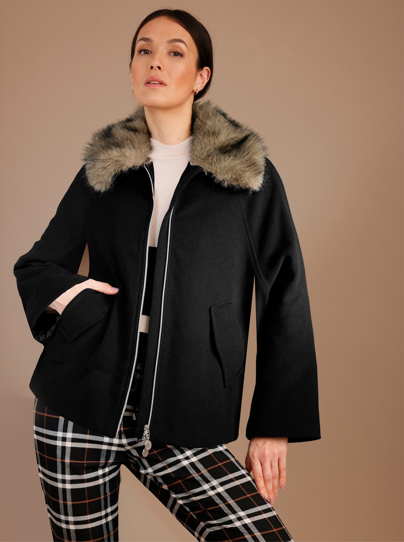 CREATION L PREMIUM Wolljacke ohne Kapuze