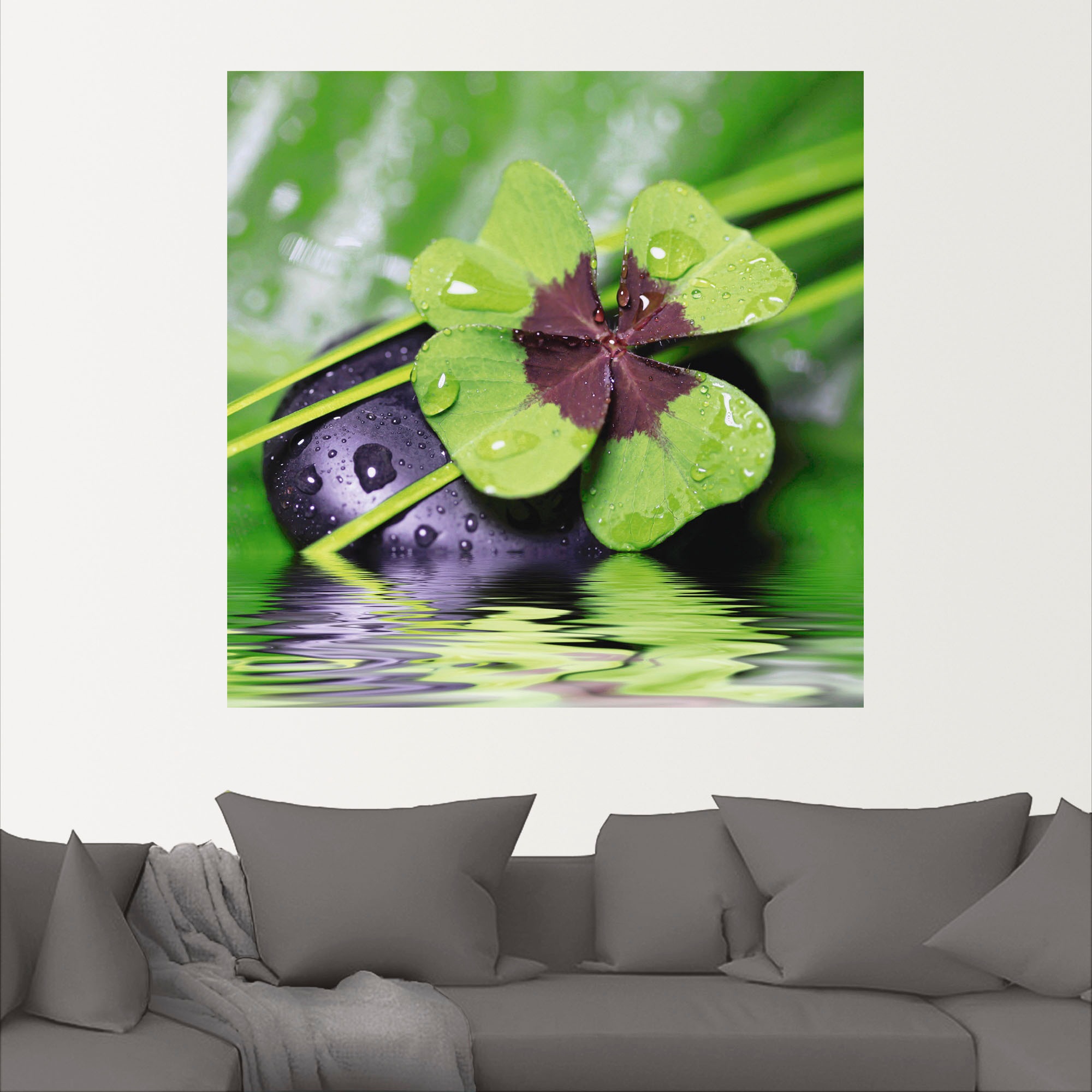Artland Wandbild »Glücksklee... Entspann mal wieder«, Zen, (1 St.), als Alubild, Outdoorbild, Leinwandbild, Poster, Wandaufkleber