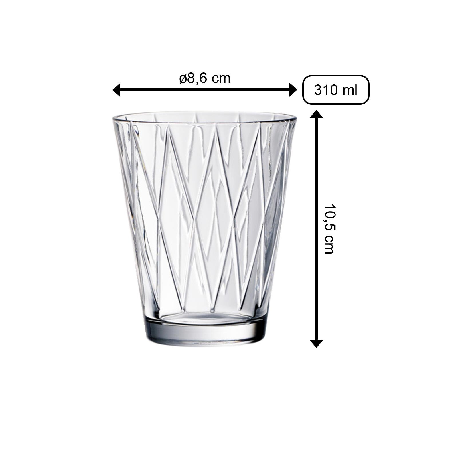 Villeroy & Boch Glas »Wassergläser Dressed Up 310 ml 16er Set transparent«