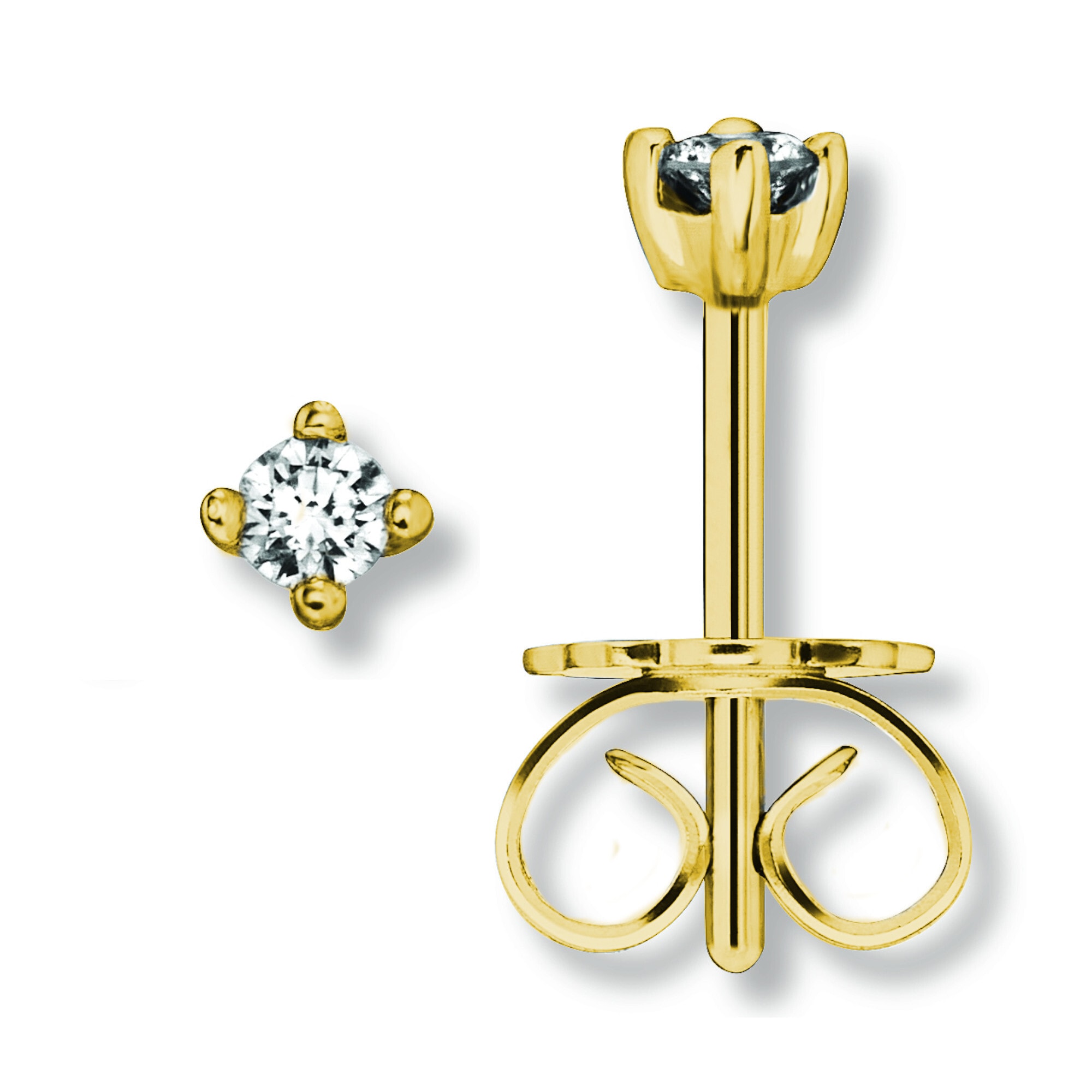 ONE ELEMENT Paar Ohrstecker »0.2 ct Diamant Brillant Ohrringe Ohrstecker  aus 585 Gelbgold«, Damen Gold Schmuck online kaufen | BAUR