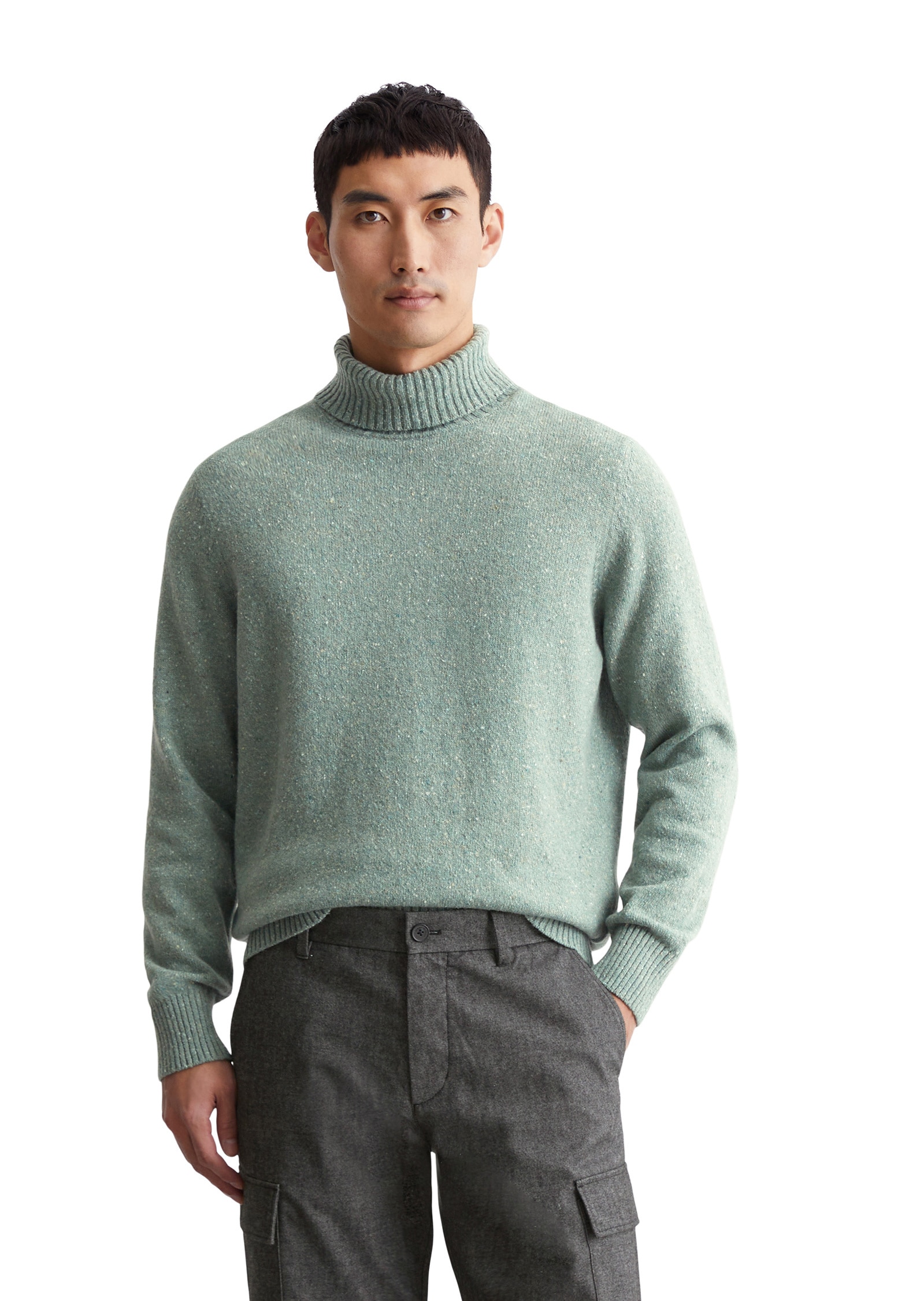 Marc OPolo Rollkragenpullover "aus gesprenkeltem Tweedgarn"