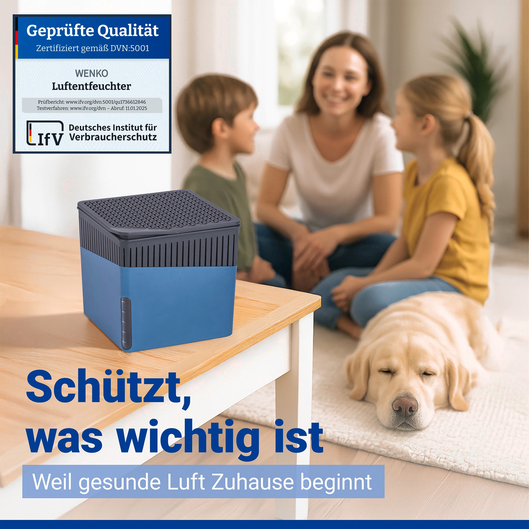 WENKO Luftentfeuchter »Cube« für 80 m³ Räume 2 x 1000g