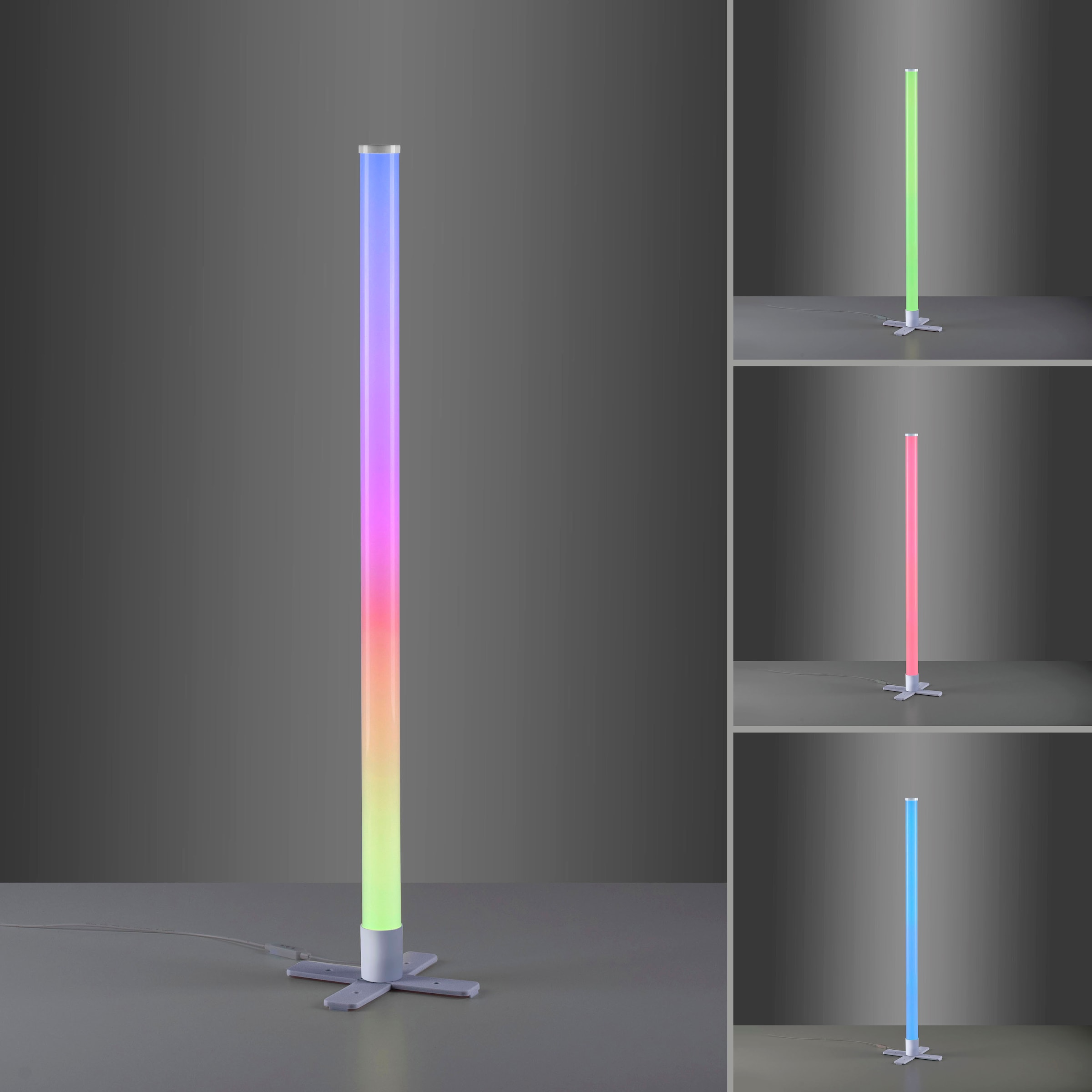 JUST LIGHT Deckoleuchte »RINGO«, mit Fernbedienung, dimmbar, LED Farbwechsler, inkl. Wandbefestigung und Bodenhalter
