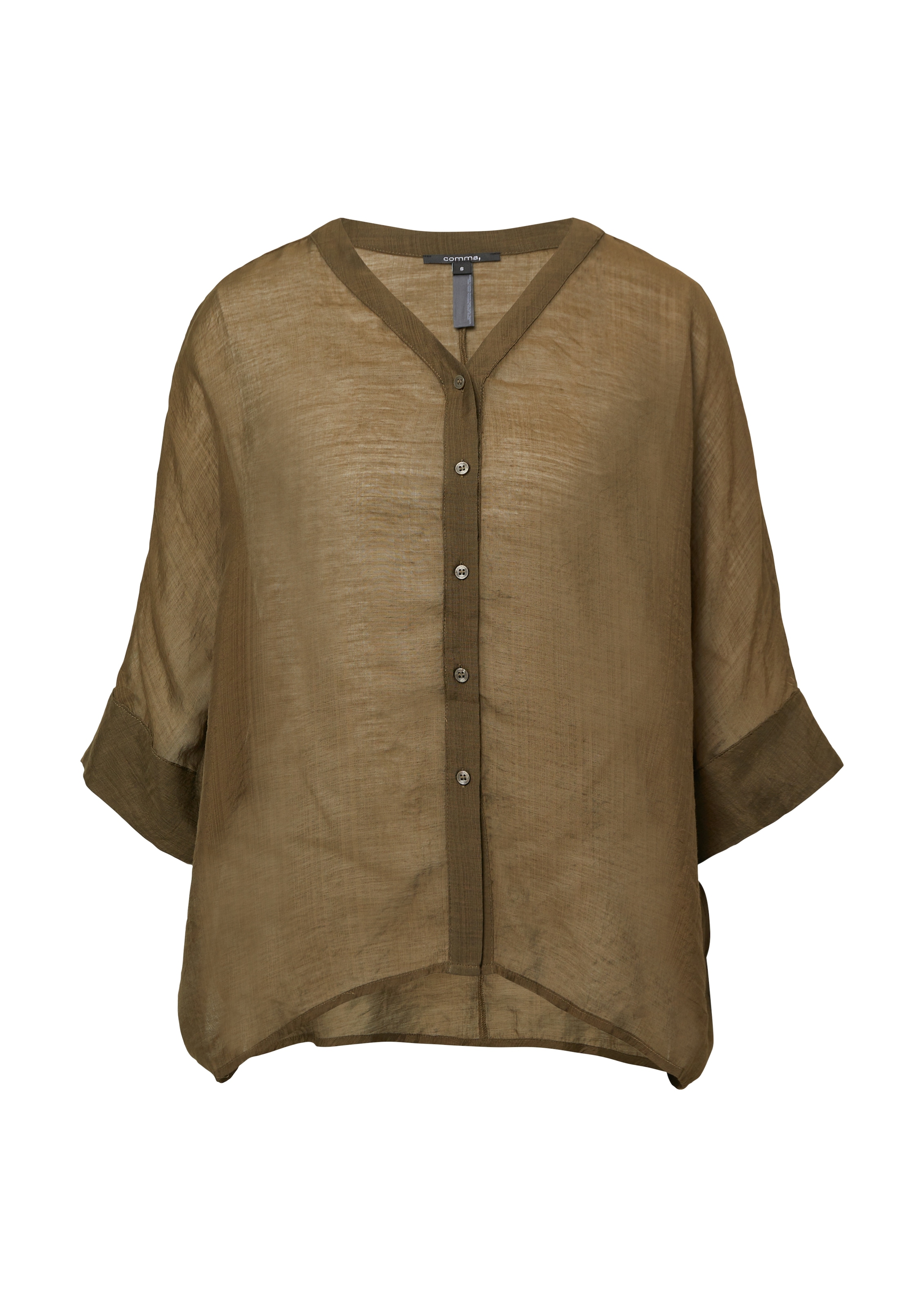 Comma Shirtbluse, im transparenten Look und mit Knopfleiste