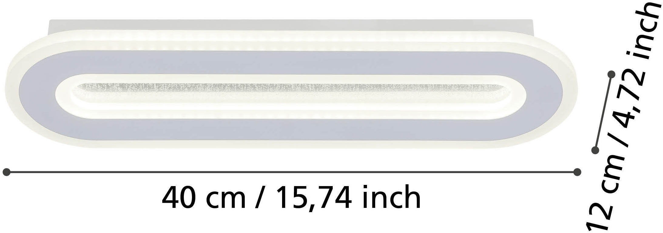 EGLO Wandleuchte »MACCHIONI Wandlampe - Stahl, Kunststoff - LED - 12W - IP20« LED-Modul 1 Stk. Neutralweiß Wandstrahler, Wandspot, Wohnzimmer, Flur, L40 x B12 x AL4,5 cm