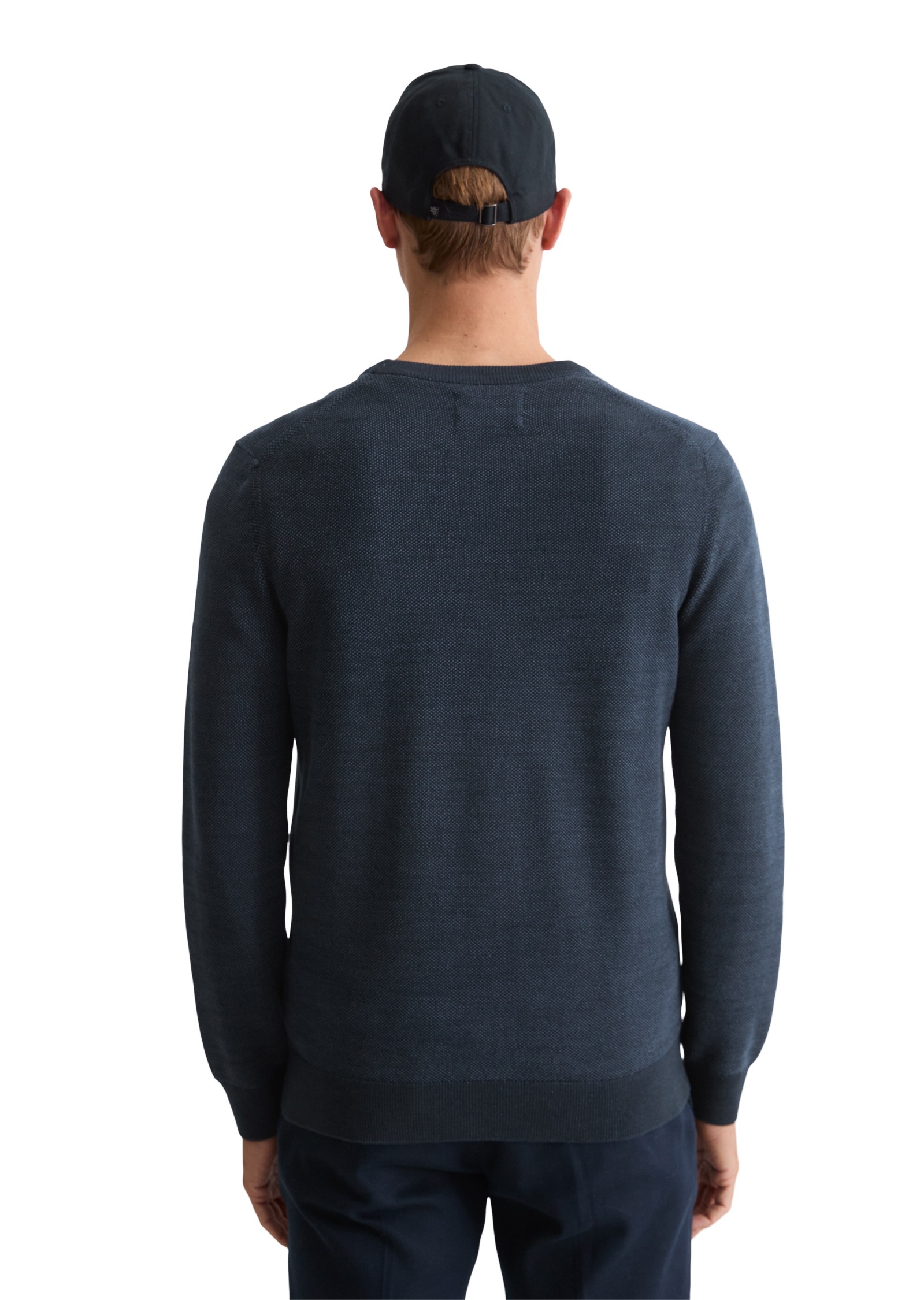 Thumbnail - Marc OPolo Rundhalspullover "aus Bio-Baumwoll-Piqué"