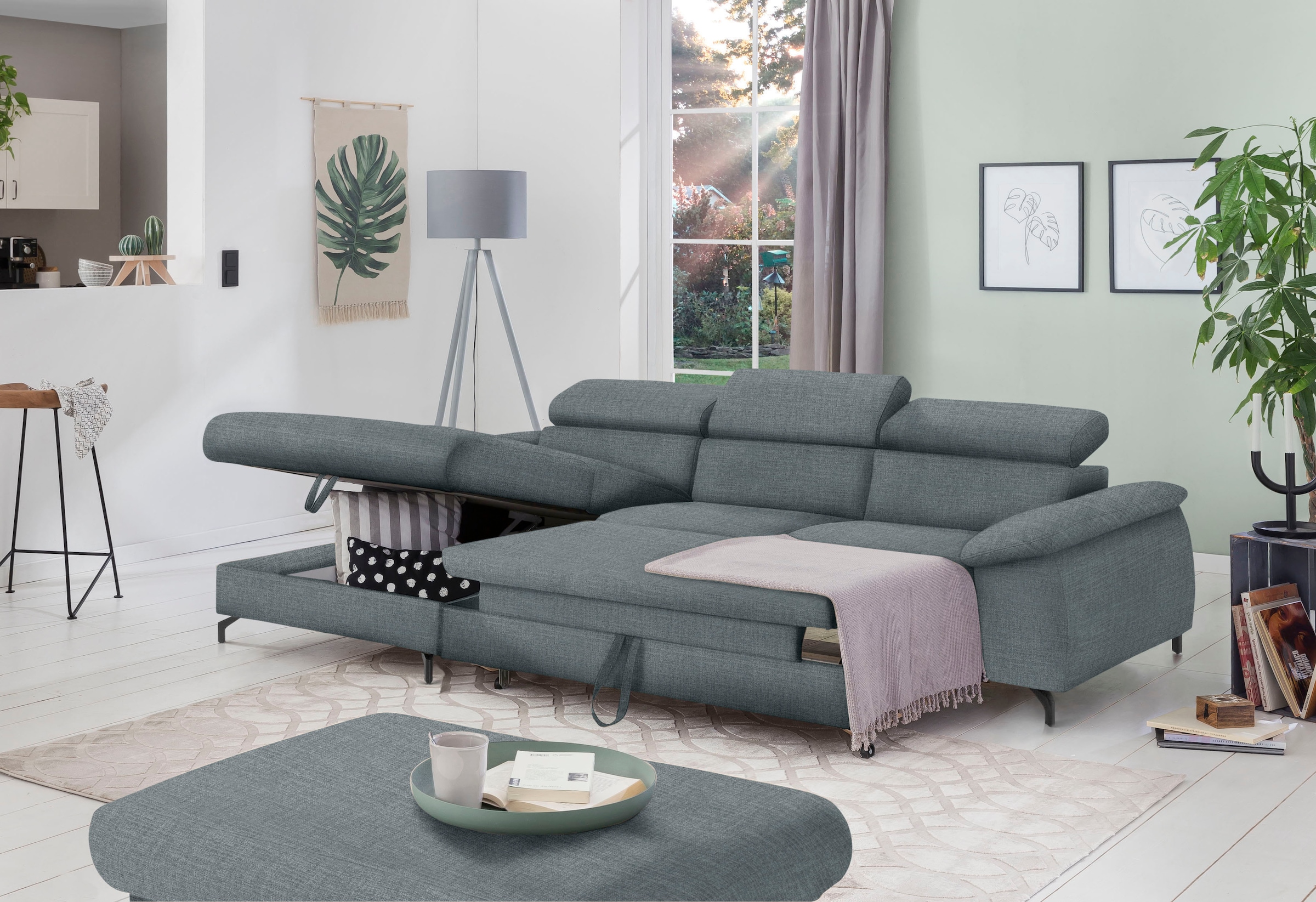 COTTA Ecksofa »Kitty L-Form«, mit Kopfteilverstellung, wahlweise mit Bettfunktion & Bettkasten