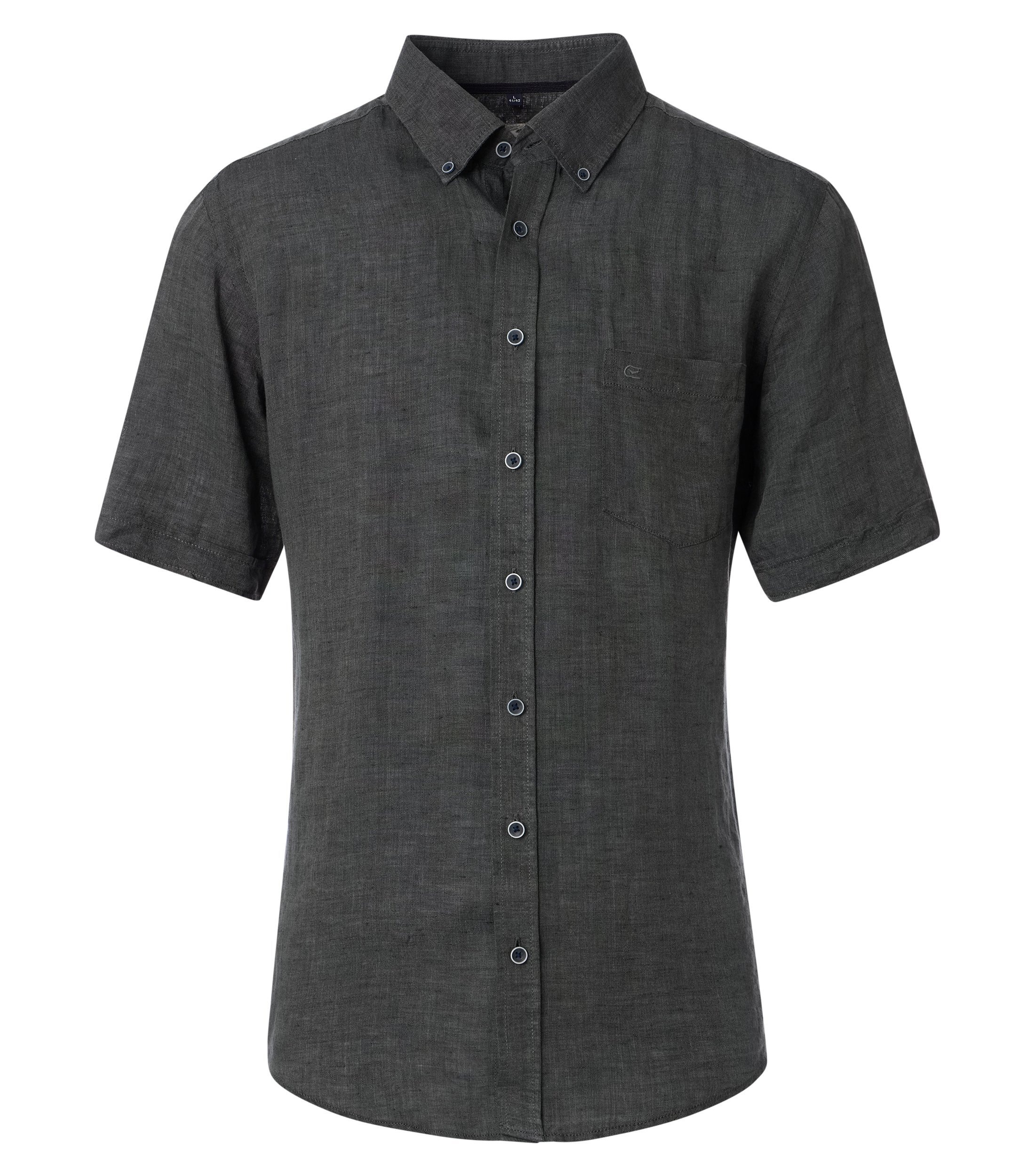 CASAMODA Kurzarmhemd "CASAMODA Leinenhemd Kurzarm uni" günstig online kaufen