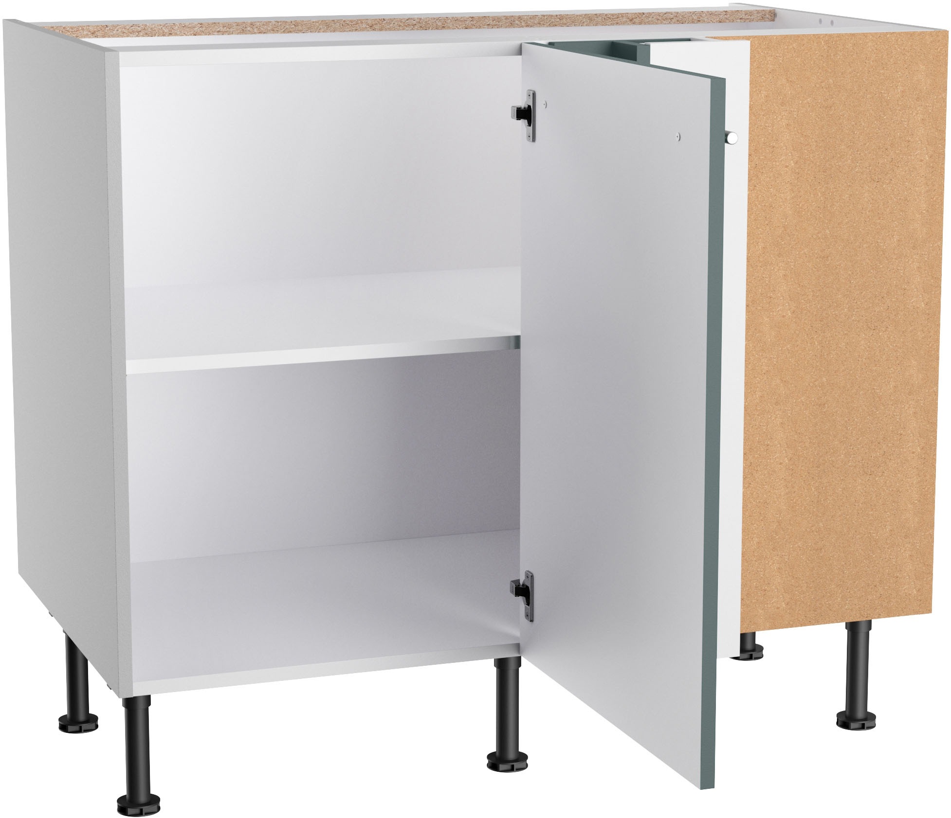 KOCHSTATION Eckunterschrank »KS-Bern2«, Breite 100 x 65 cm, Lösung für Geschirrspüler, 1 Tür, 1 Einlegeboden