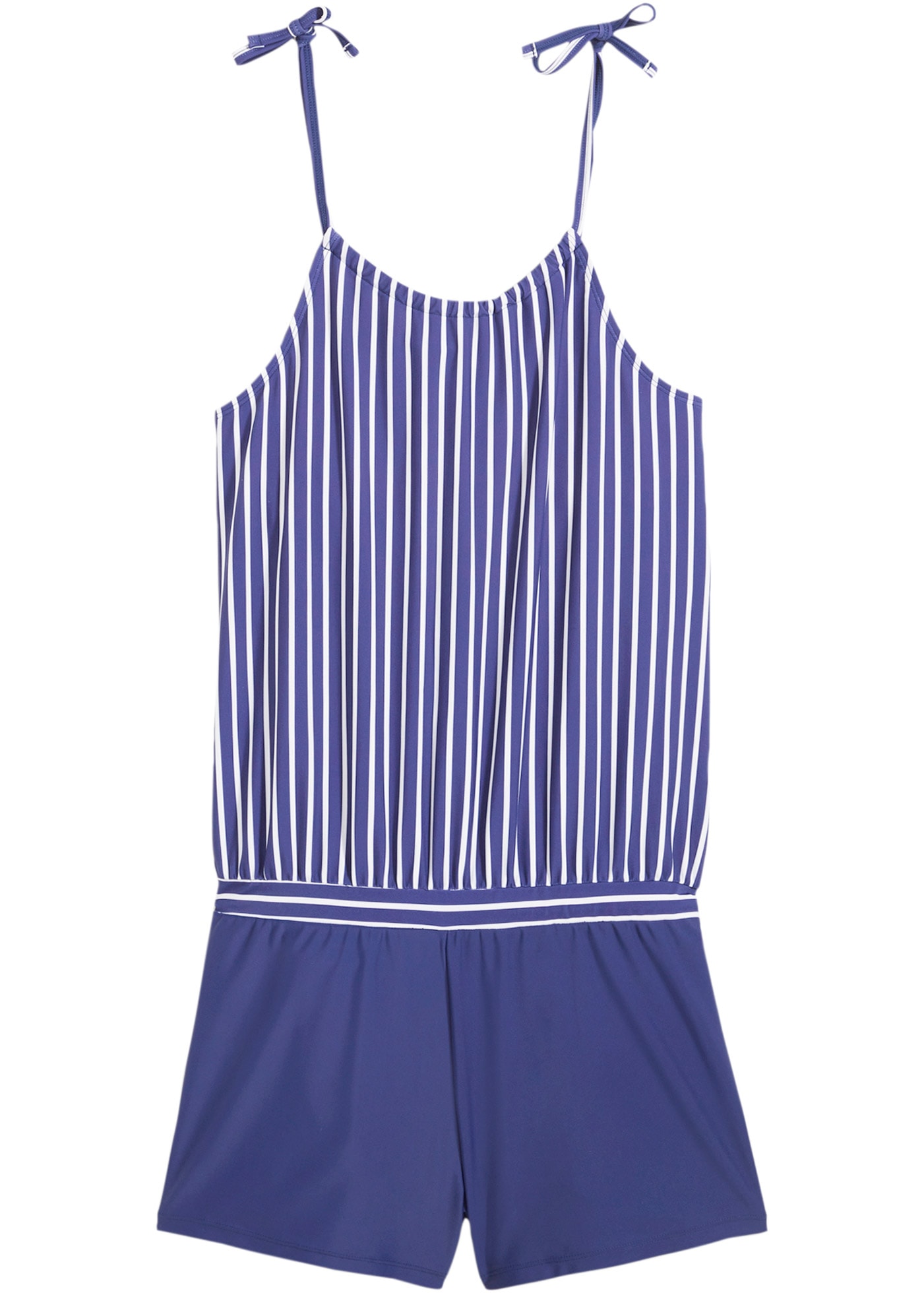 bonprix Badeanzug »Badeoverall mit Trägern zum Binden« bequeme Passform, Badeoverall mit kleinem Bein, Träger zum Binden