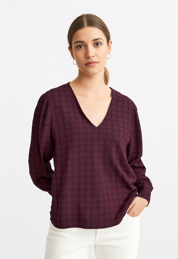 Vero Moda Langarmshirt "VMBECCA LS V-NECK LACE TOP JRS NOOS" günstig online kaufen