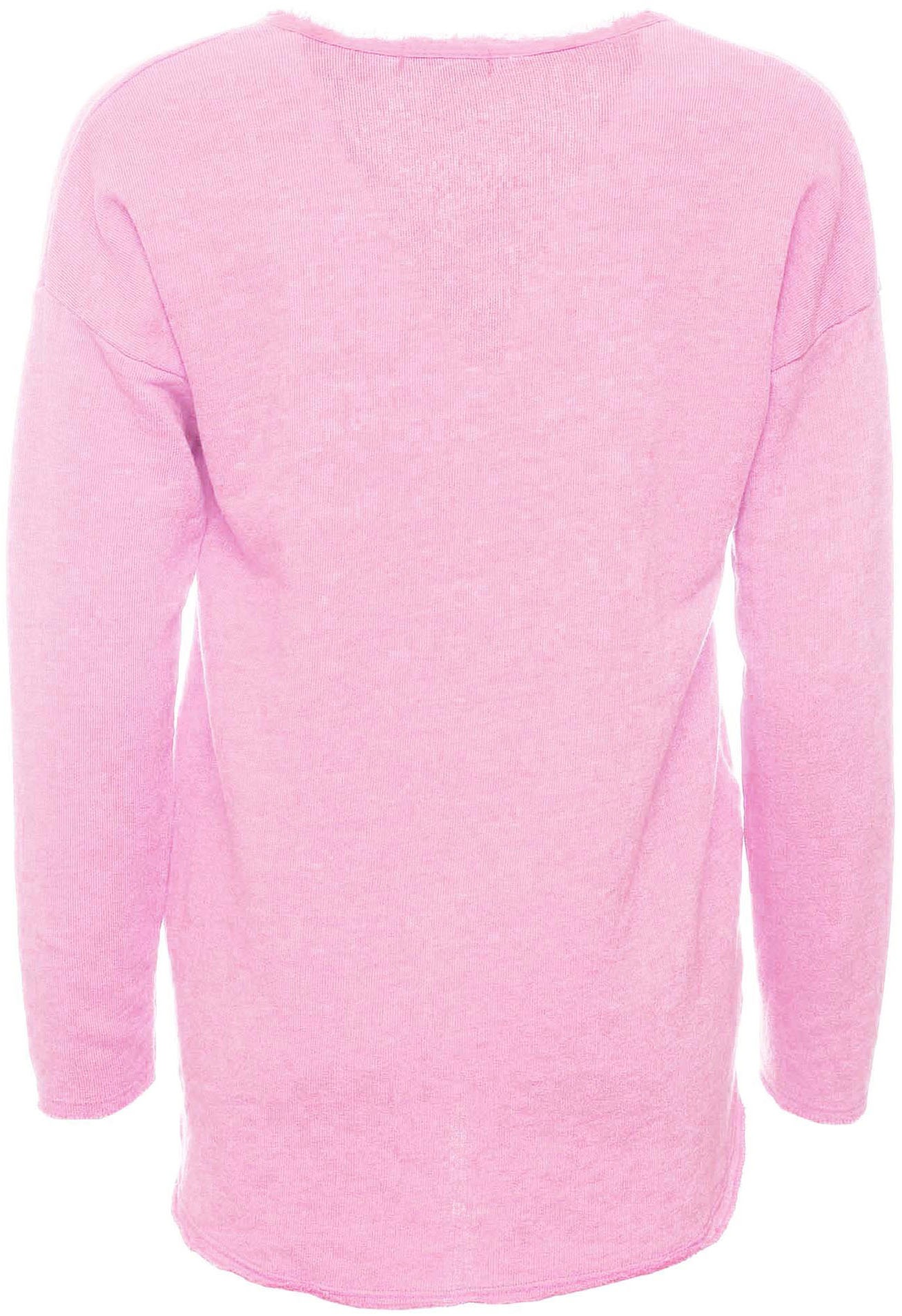 Zwillingsherz Sweatshirt, ausgefranster V-Ausschnitt, Vintage Look, Langarm günstig online kaufen