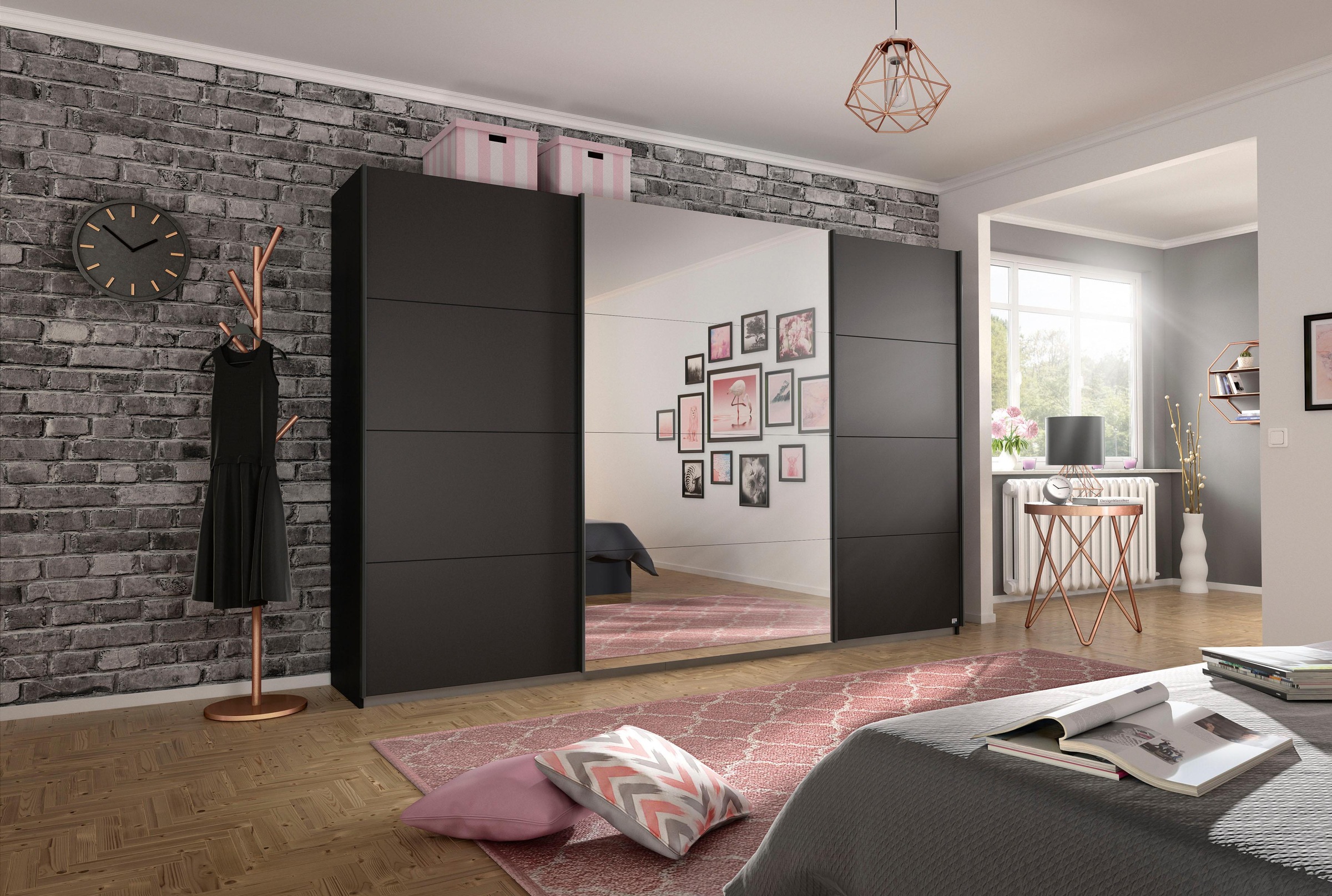 rauch Schwebetürenschrank »Kleiderschrank Schrank Garderobe Wäscheschrank BESTSELLER KEPAN«, inkl. Schubladen-Einsatz und extra Einlegeböden MADE IN GERMANY