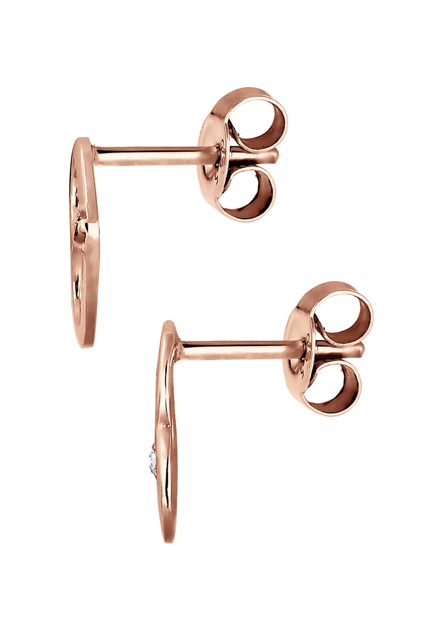 Elli DIAMONDS Paar Ohrstecker »Ohrstecker Herz Diamant Weiß (0.03 ct) 925 Sterling Silber«