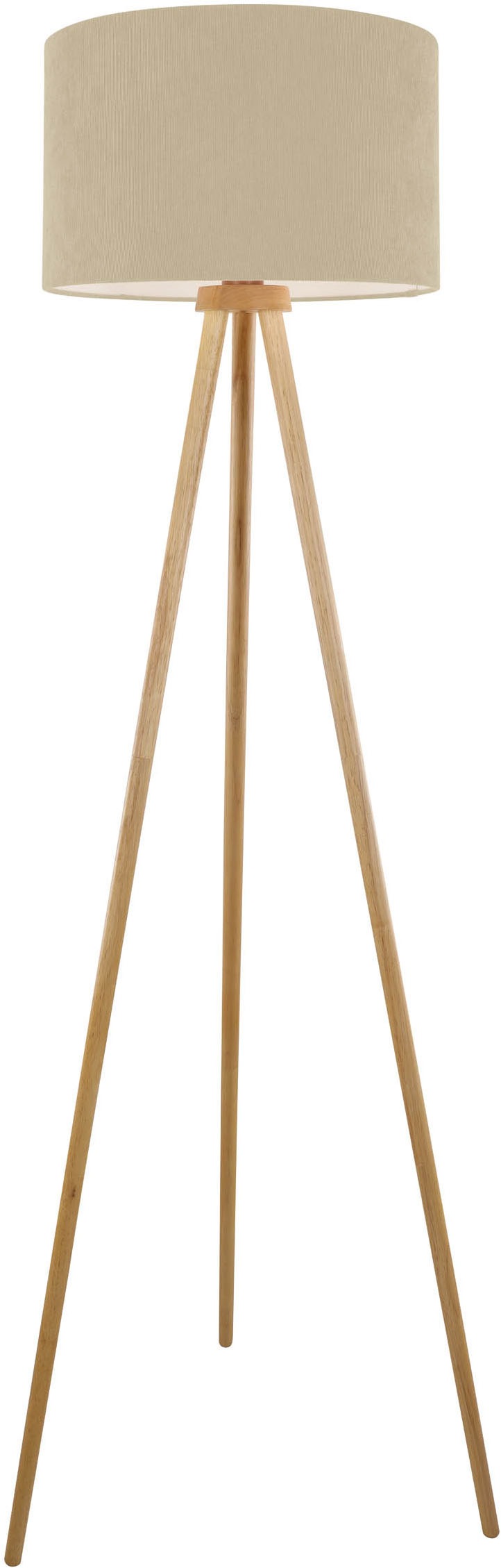 OTTO home Stehlampe »Torell« E27 1 Stk. Schirm mit Cordbezug, Dreibein aus Holz, 1x E27 exkl., Zuleitung 300cm