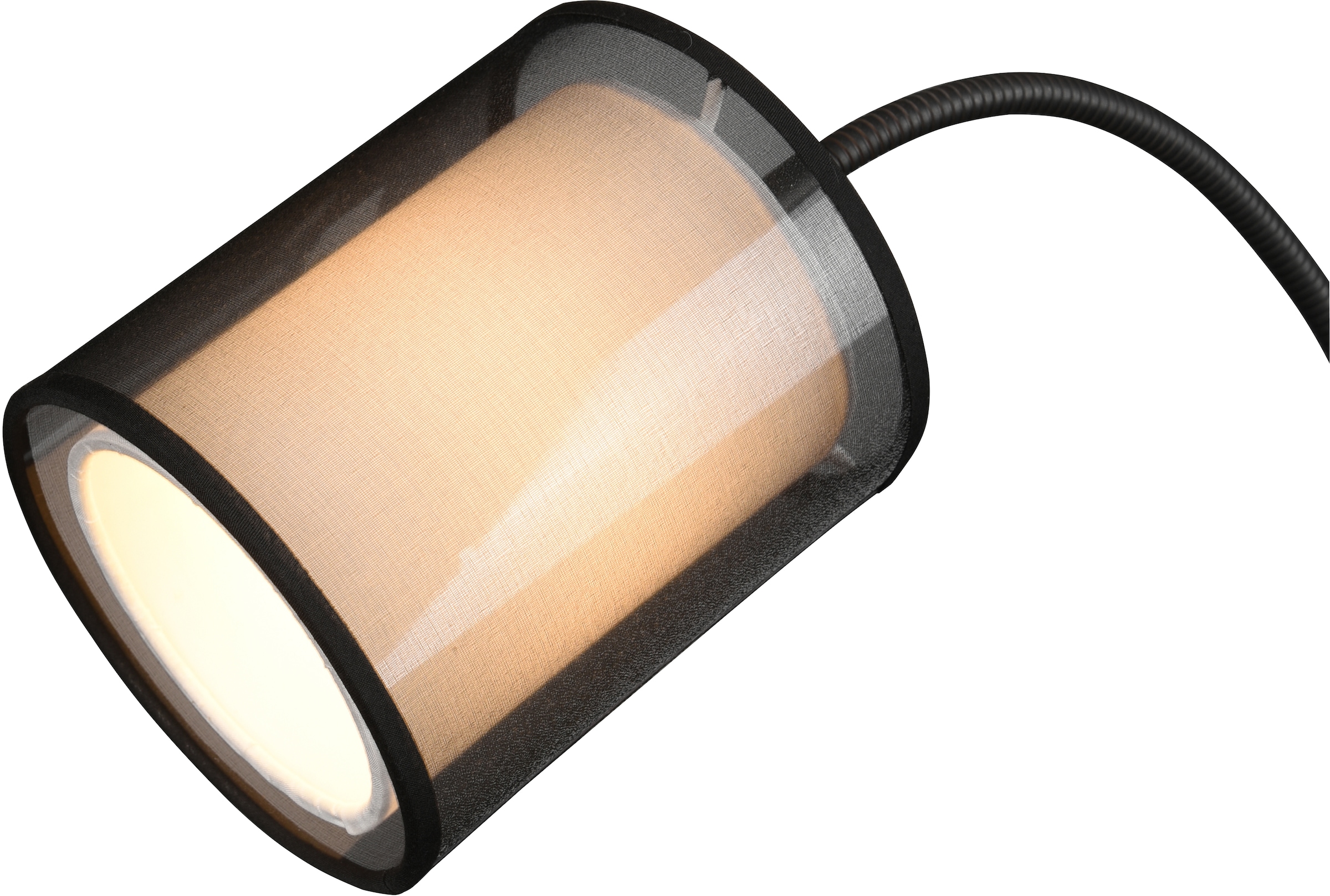 my home Stehlampe »Liotta«, 2 flammig, Leuchtmittel E27 | Leuchtmittel wechselbar, Stehleuchte mit Lesearm, Deckenfluter Doppelschirm Textil, Höhe 174 cm
