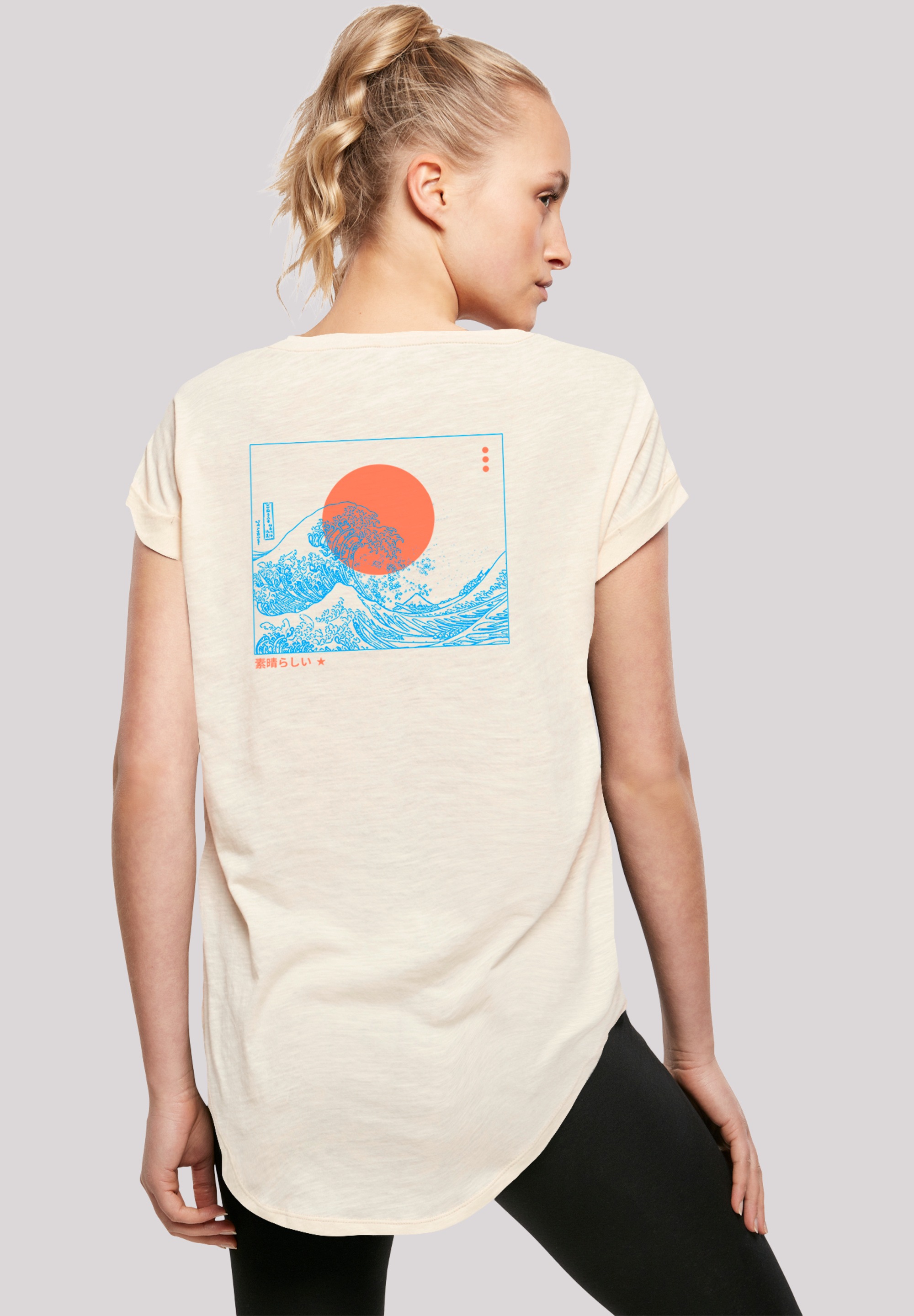 F4NT4STIC T-Shirt »Kanagawa Wave Blue V2«, Premium Qualität