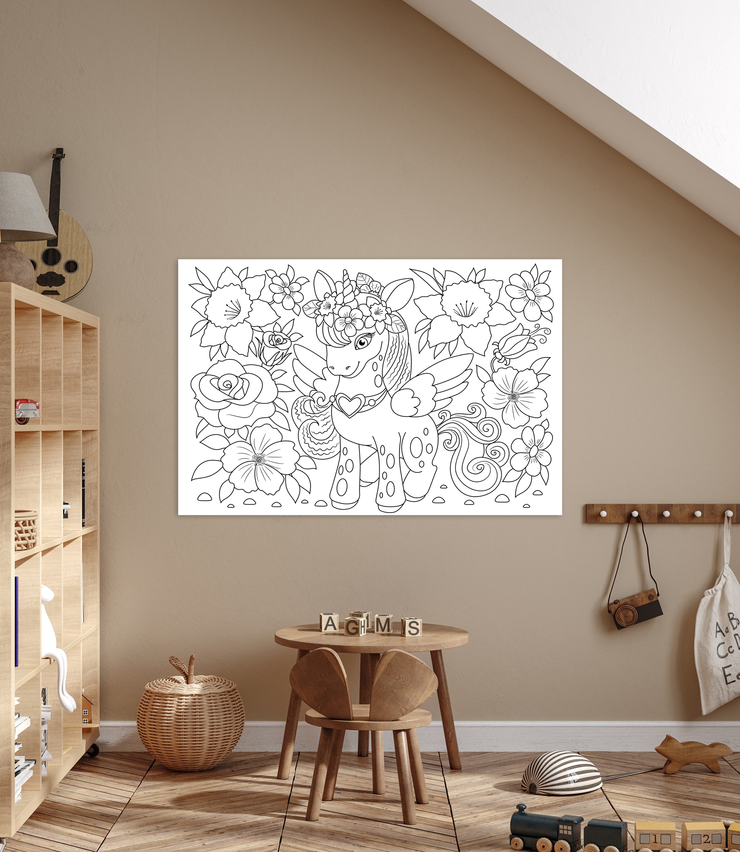 queence Bild "Einhorn und Blumen", Blätter-Blätterbilder-Blumen-Blumenbilde günstig online kaufen
