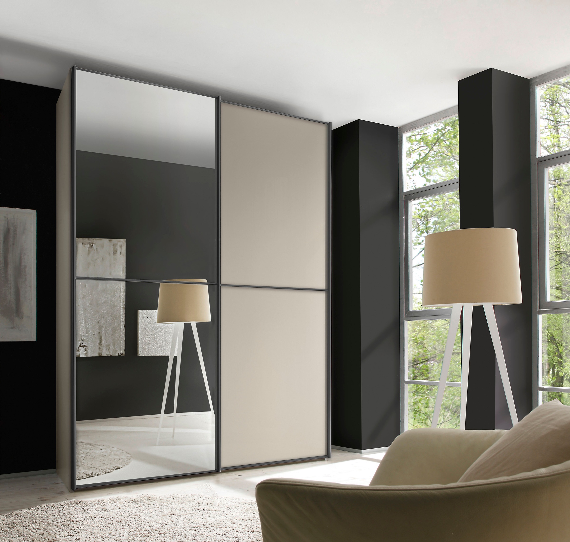 STAUD Schwebetürenschrank »Sinfonie Plus, edles Design in hochwertiger Qualität, Made in Germany«, Mit vier verschiedenen Ausstattungsvarianten