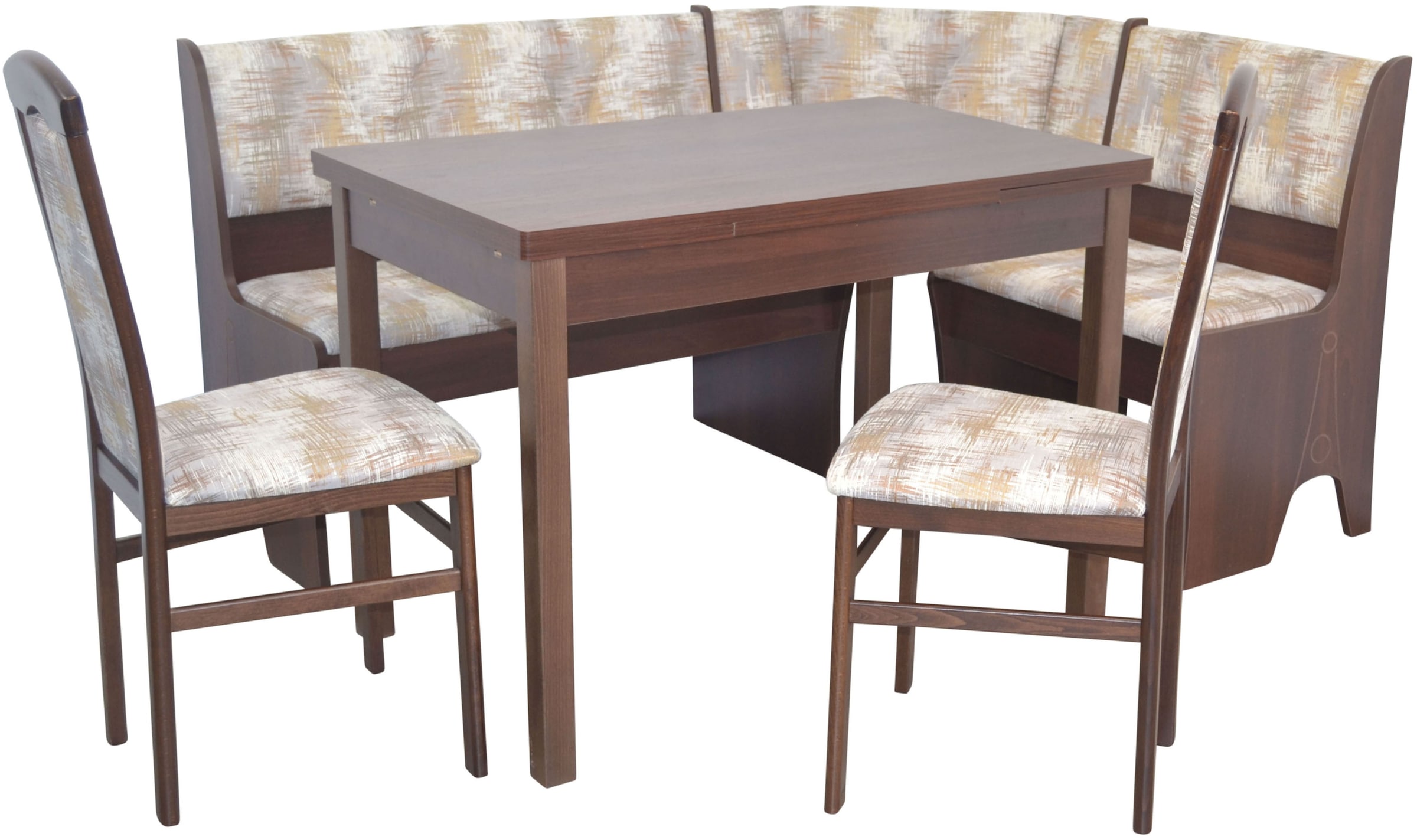 HOFMANN LIVING AND MORE Eckbankgruppe, (Spar-Set, 4 tlg., 4tlg. Set), Eckbank mit Stauraum unter den Sitzflächen