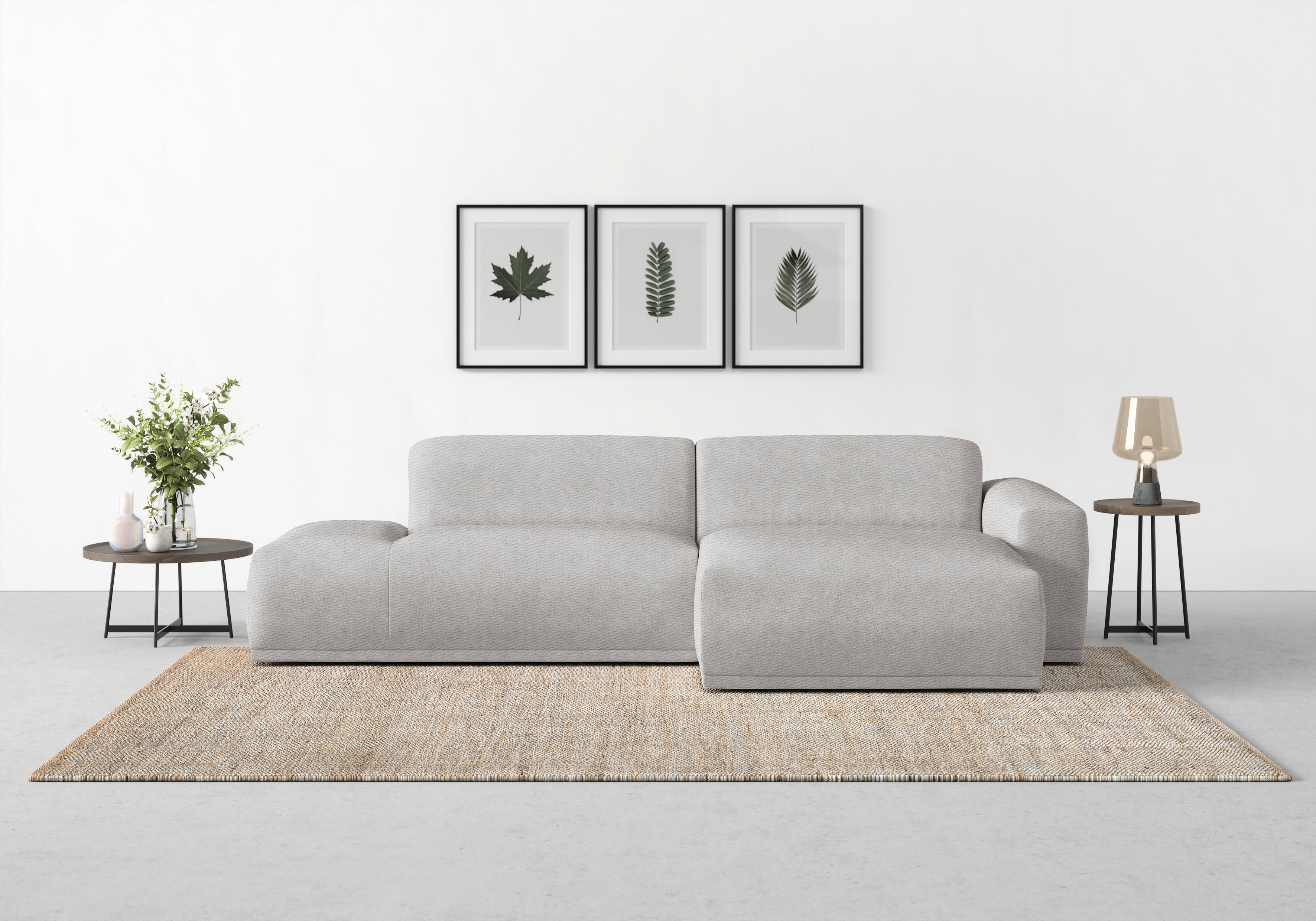 TRENDMANUFAKTUR Ecksofa "Braga, mit hochwertigem Kaltschaum, L-Form, Japandi-Design" modernes Sofa, Couch mit hohem Sitzkomfort, 275/72/160 cm (B/H/T)