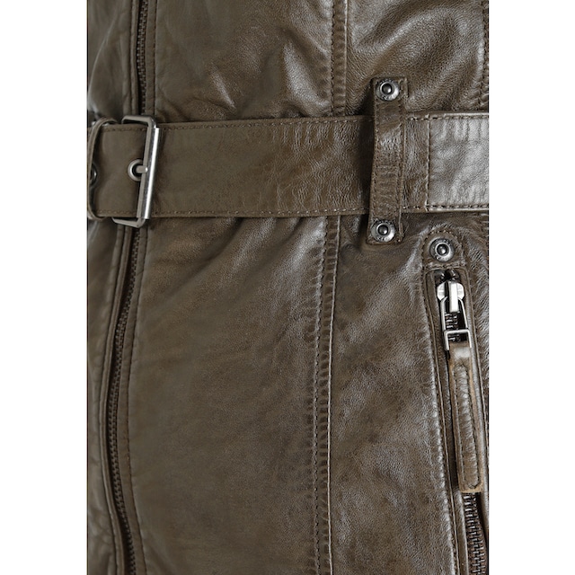 Gipsy Ledermantel »BENTE2«, (mit Gürtel), lange Lederjacke mit Gürtel &  abnehmbarem Kapuzen-Inlay für kaufen | BAUR