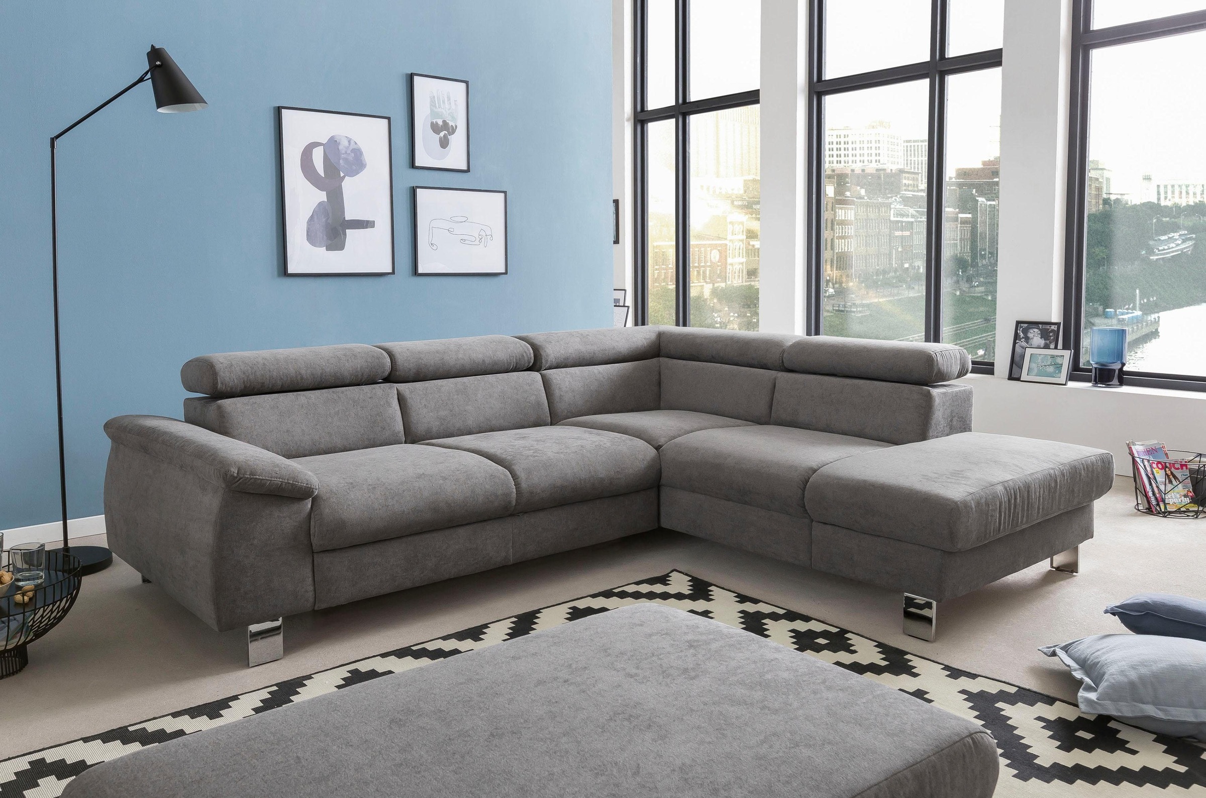 COTTA Ecksofa "Komaris L-Form, B: 249 cm" mit Kopfteilverstellung, optional günstig online kaufen