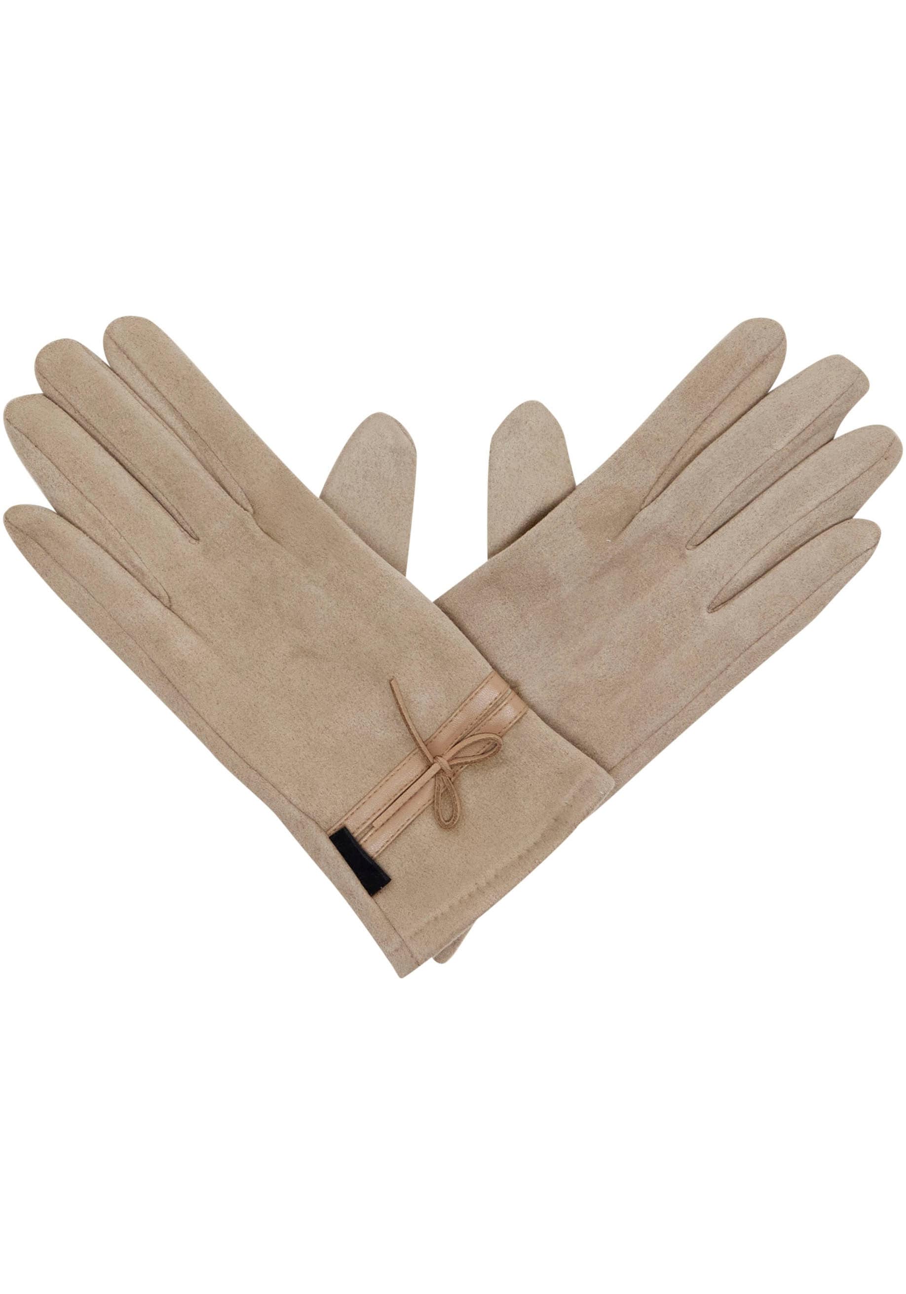 Highlight Company Fleecehandschuhe, Velour-Optik, kleiner Schleife auf dem Handrücken kaufen
