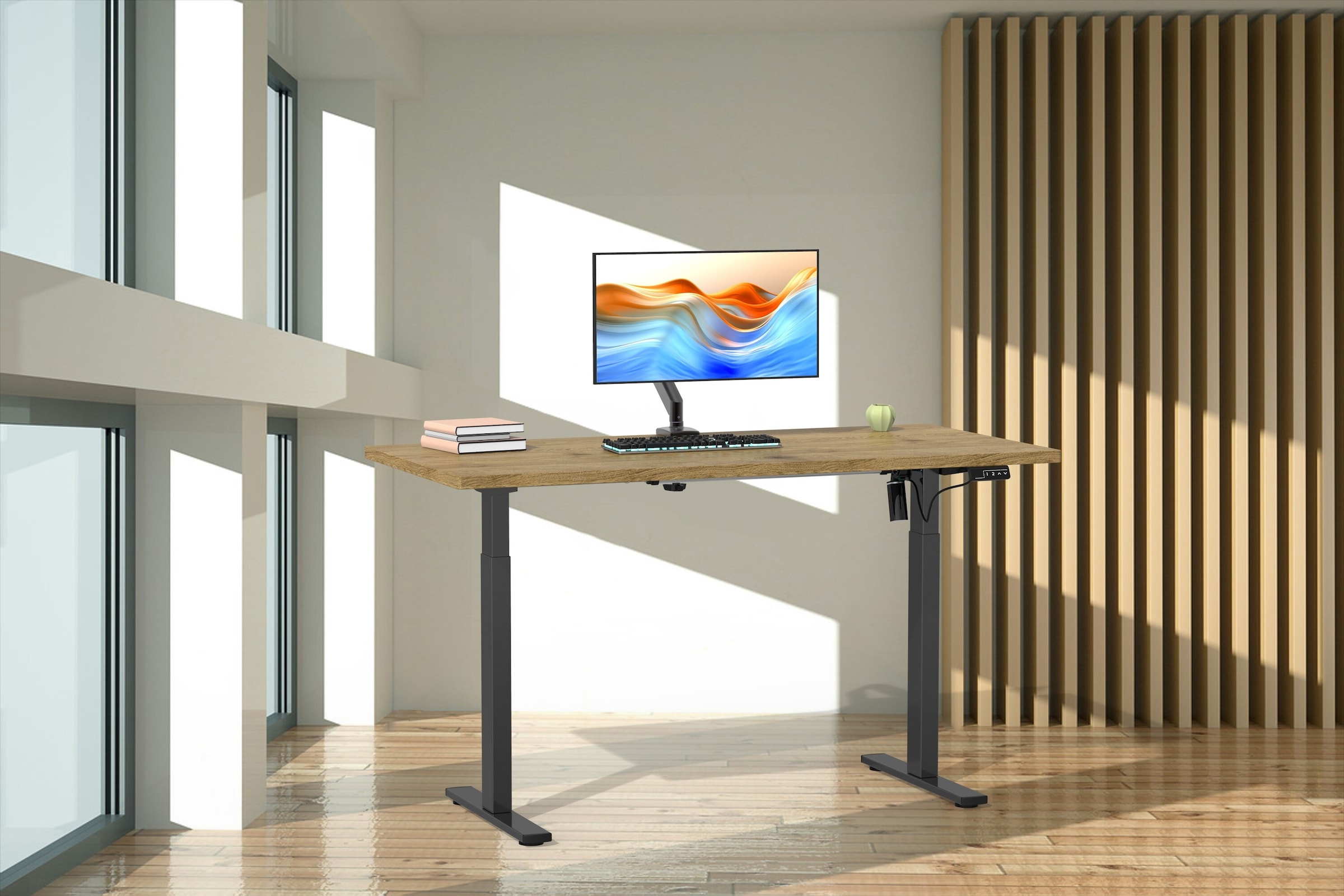 VCM Schreibtisch »Schreibtisch höhenverstellbar Lona 140x80« 1 Stk. tlg.