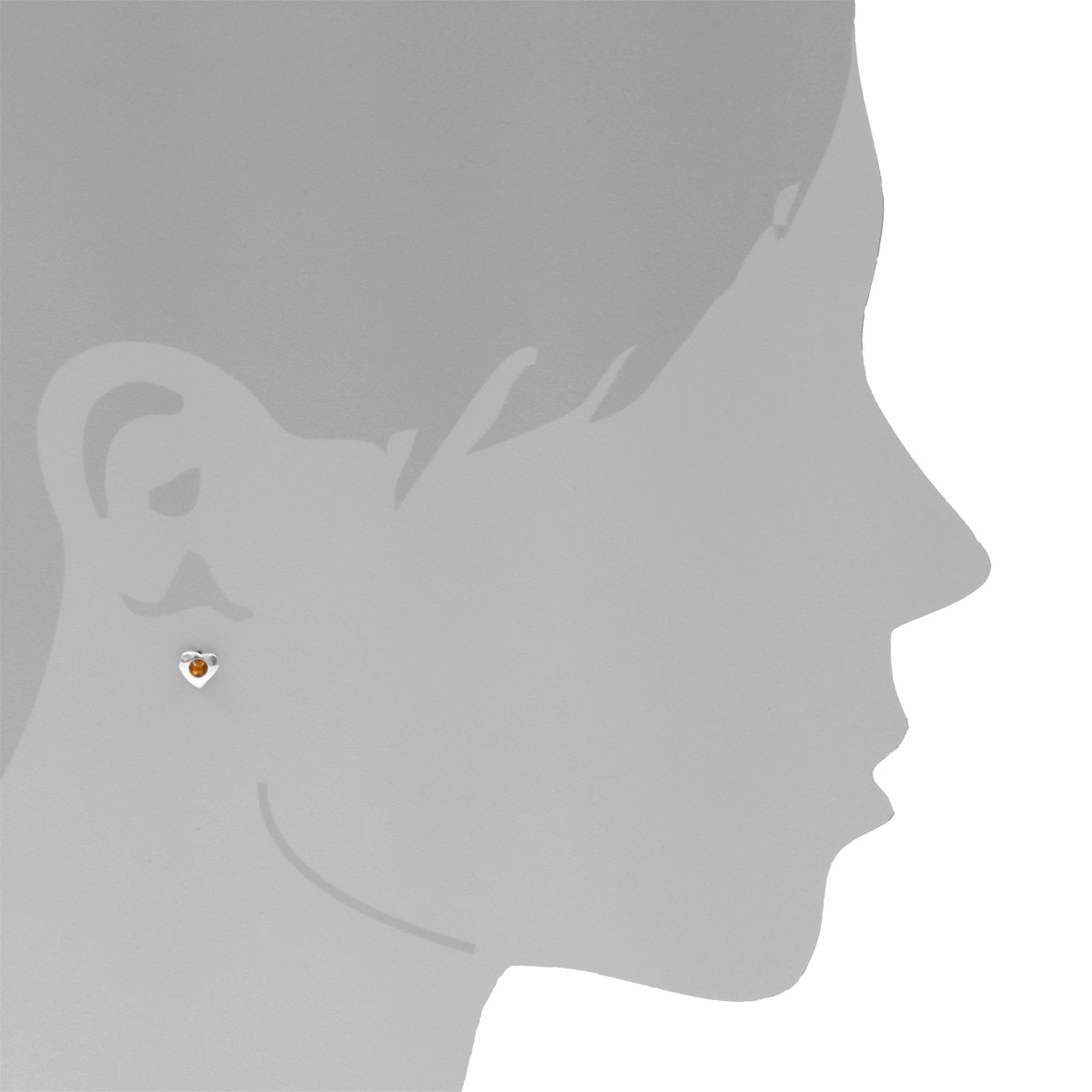 OSTSEE-SCHMUCK Paar Ohrstecker »- Herz - Silber 925/000 - Bernstein«