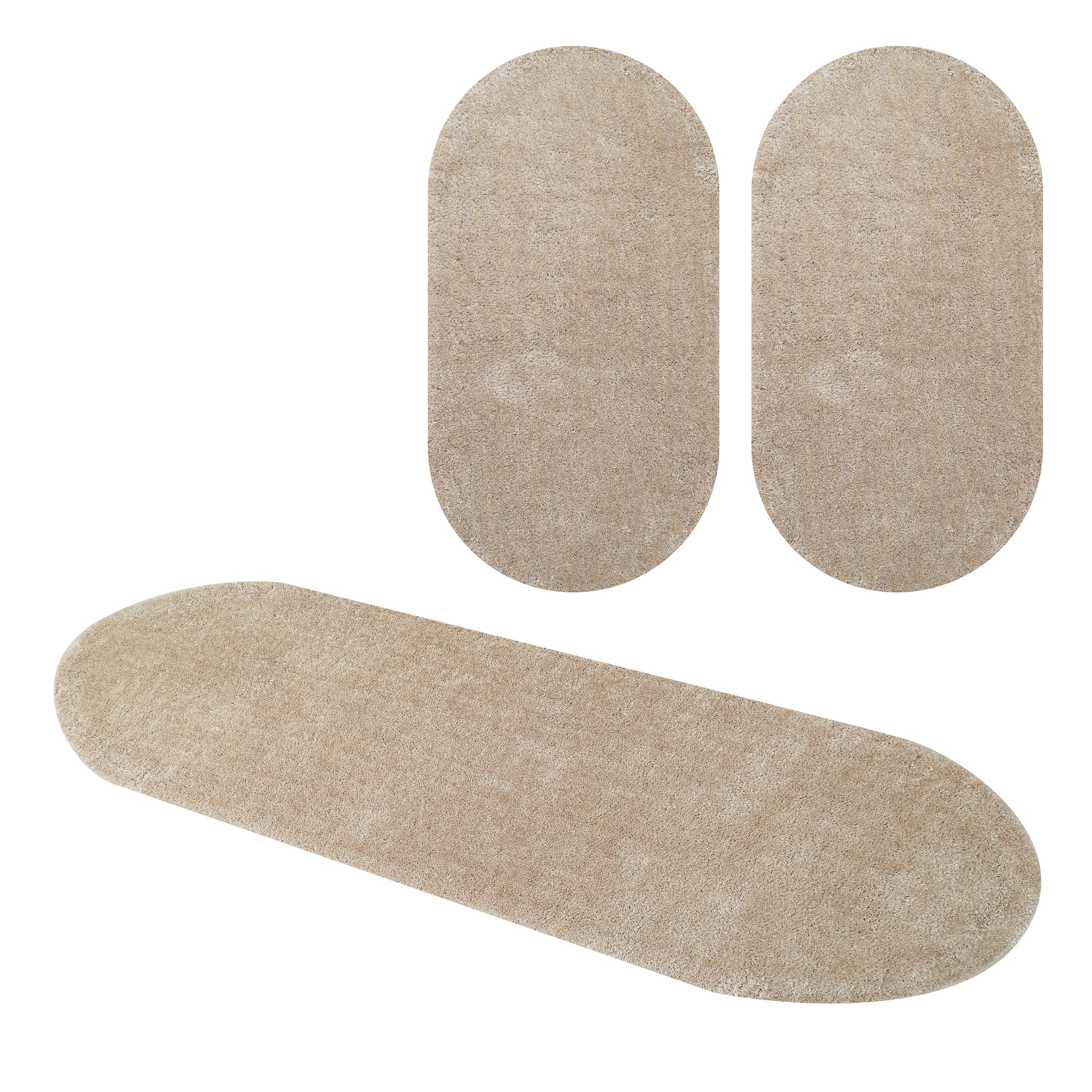 Bruno Banani Hochflor-Bettumrandung »Dana Teppich, Kundenliebling«, (3 tlg.), unifarben, Mikrofaser, pflegeleicht, Bettvorleger, Schlafzimmer