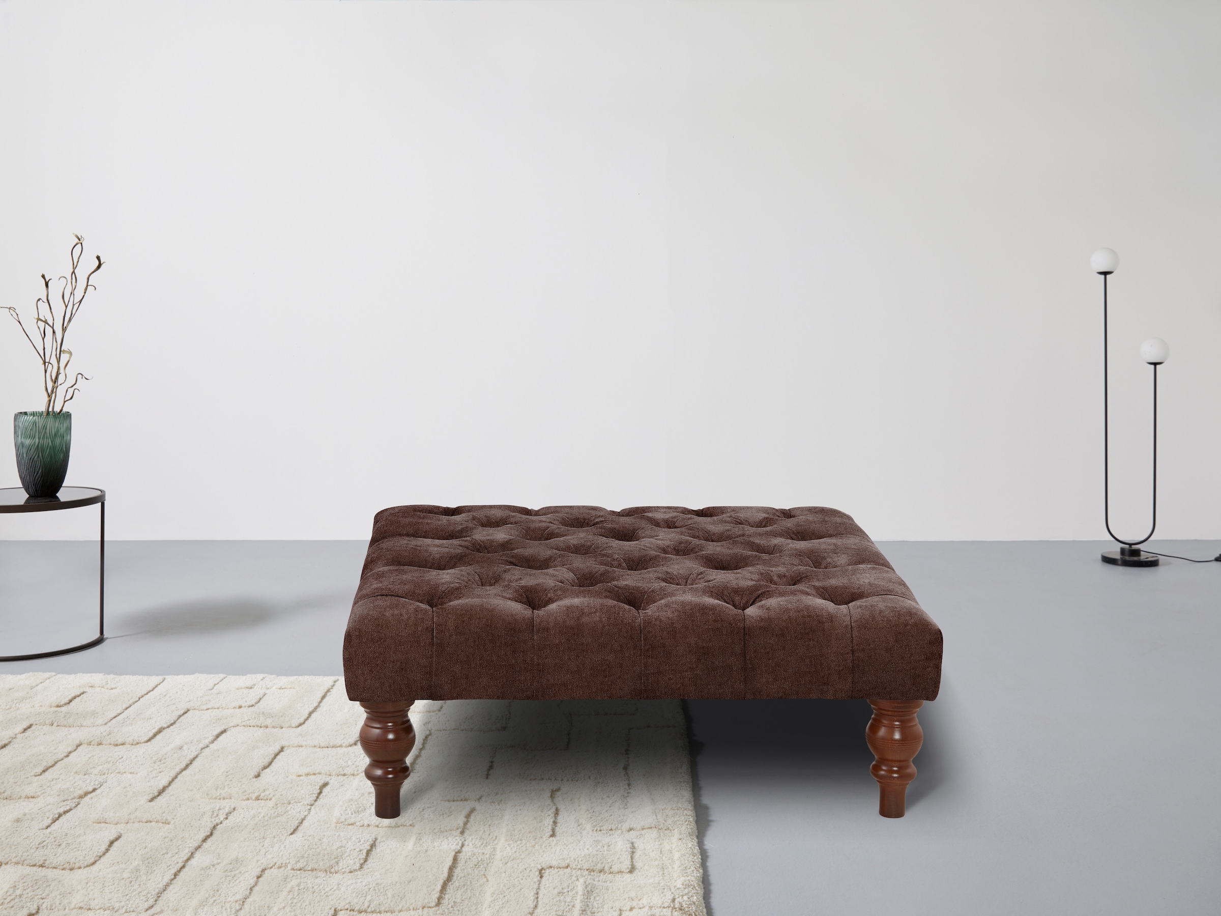 OTTO home Polsterhocker "Chesterfield" mit Knopfheftung, auch in Leder