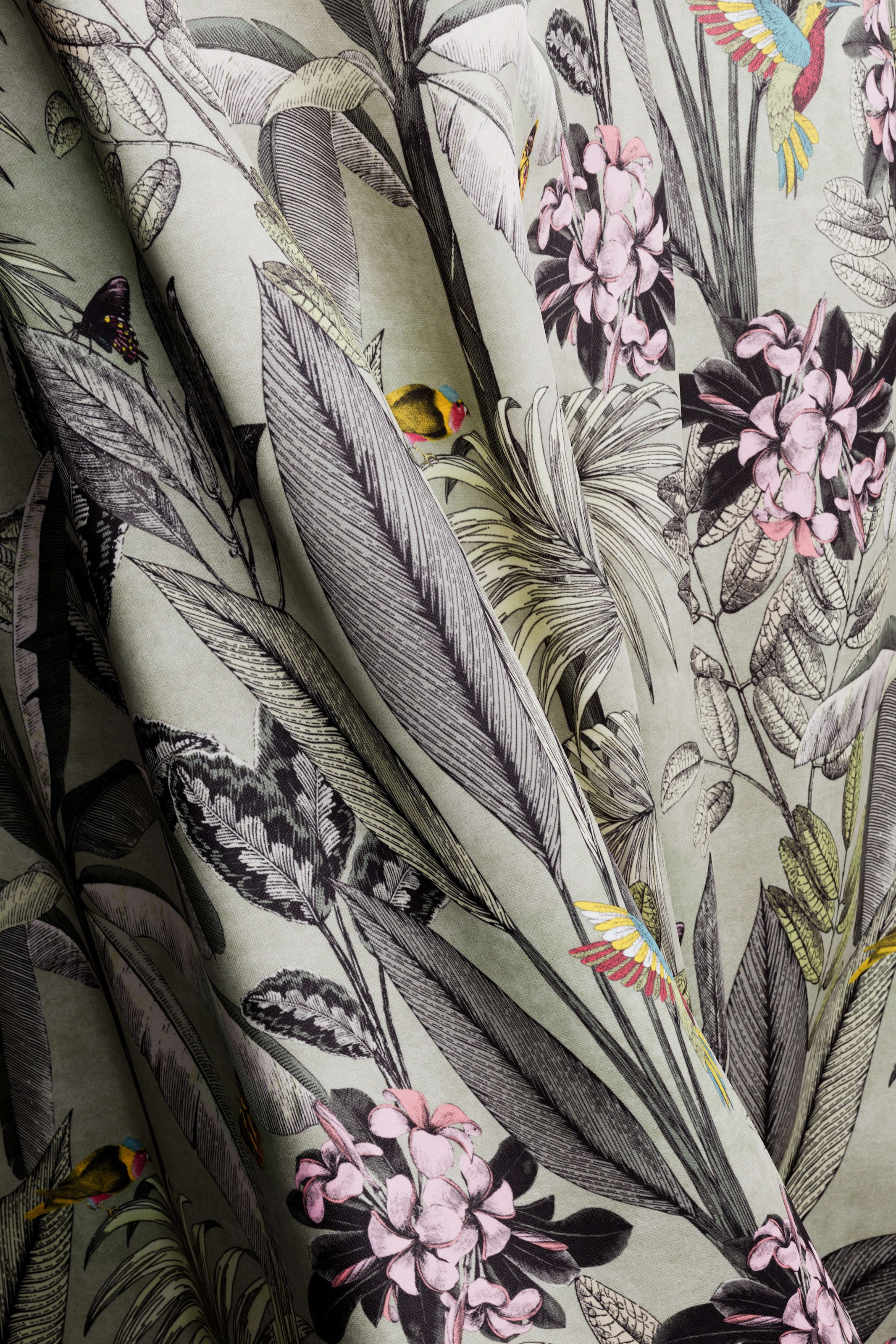 HOMING Vorhang »Kelani«, (1 St.), blickdicht, floral, Blumen, Wohnzimmer, Schlafzimmer