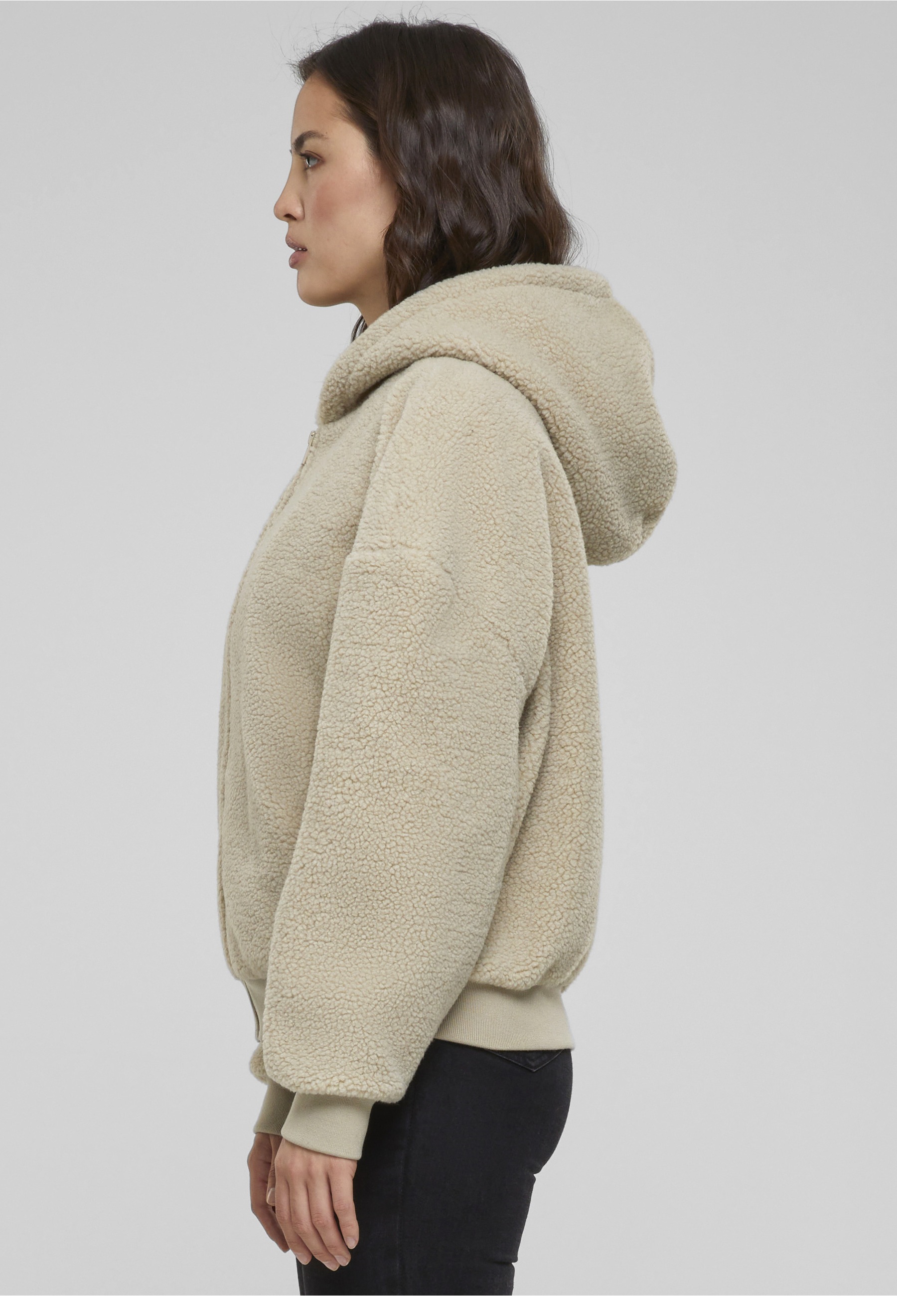 URBAN CLASSICS Sweatjacke »Urban Classics Damen Ladies Oversized Sherpa Zip Hoody«