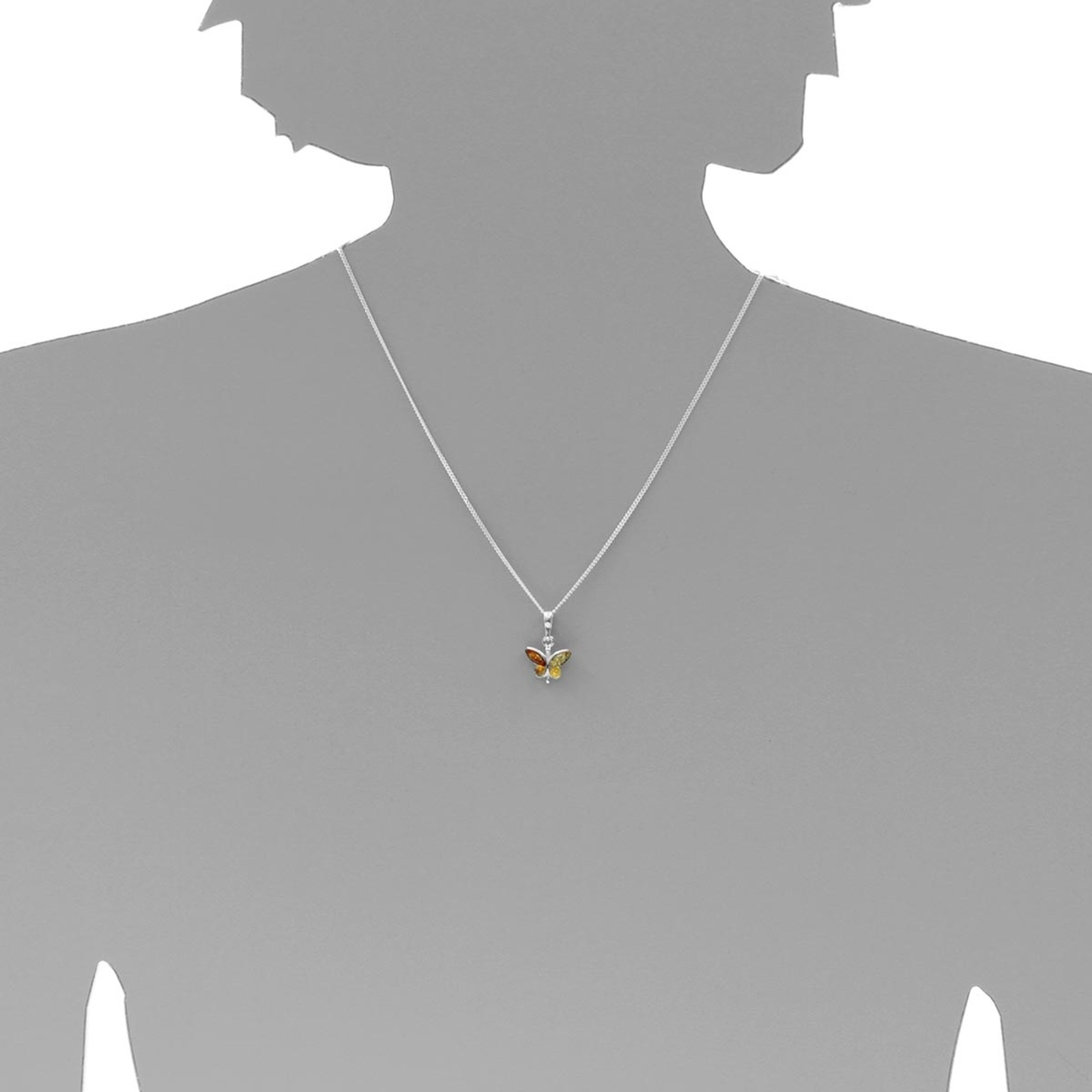 Ostsee-Schmuck Butterfly Necklace Silver 36-38cm 2