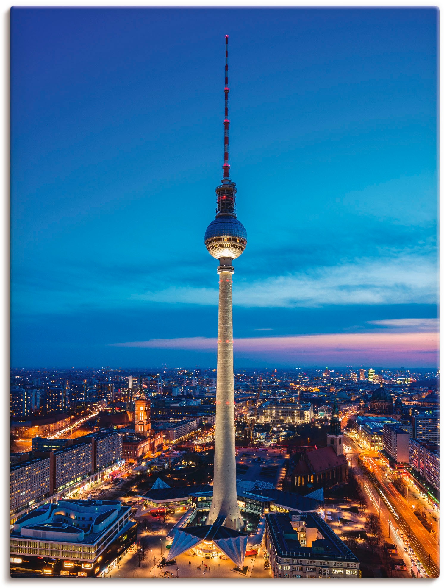 Artland Wandbild "Berlin Fernsehturm", Deutschland, (1 St.), als Leinwandbild in verschied. Größen