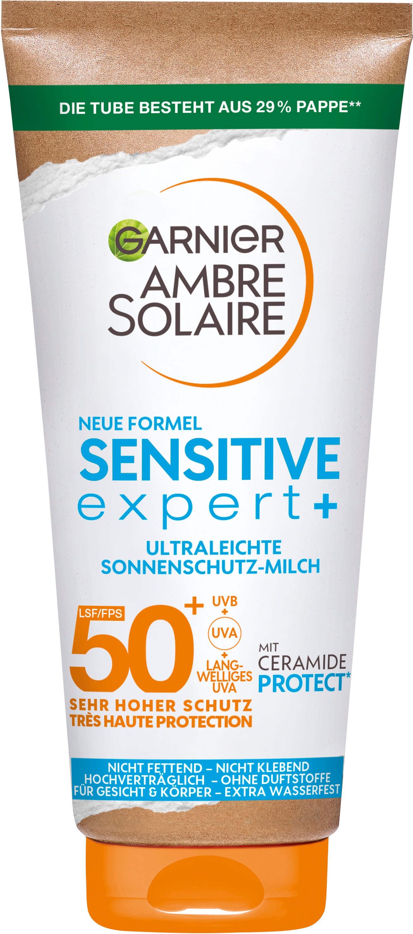 GARNIER Sonnenschutzmilch »Garnier Sensitive Sonnenschutz-Milch«, mit nachhaltiger Formel