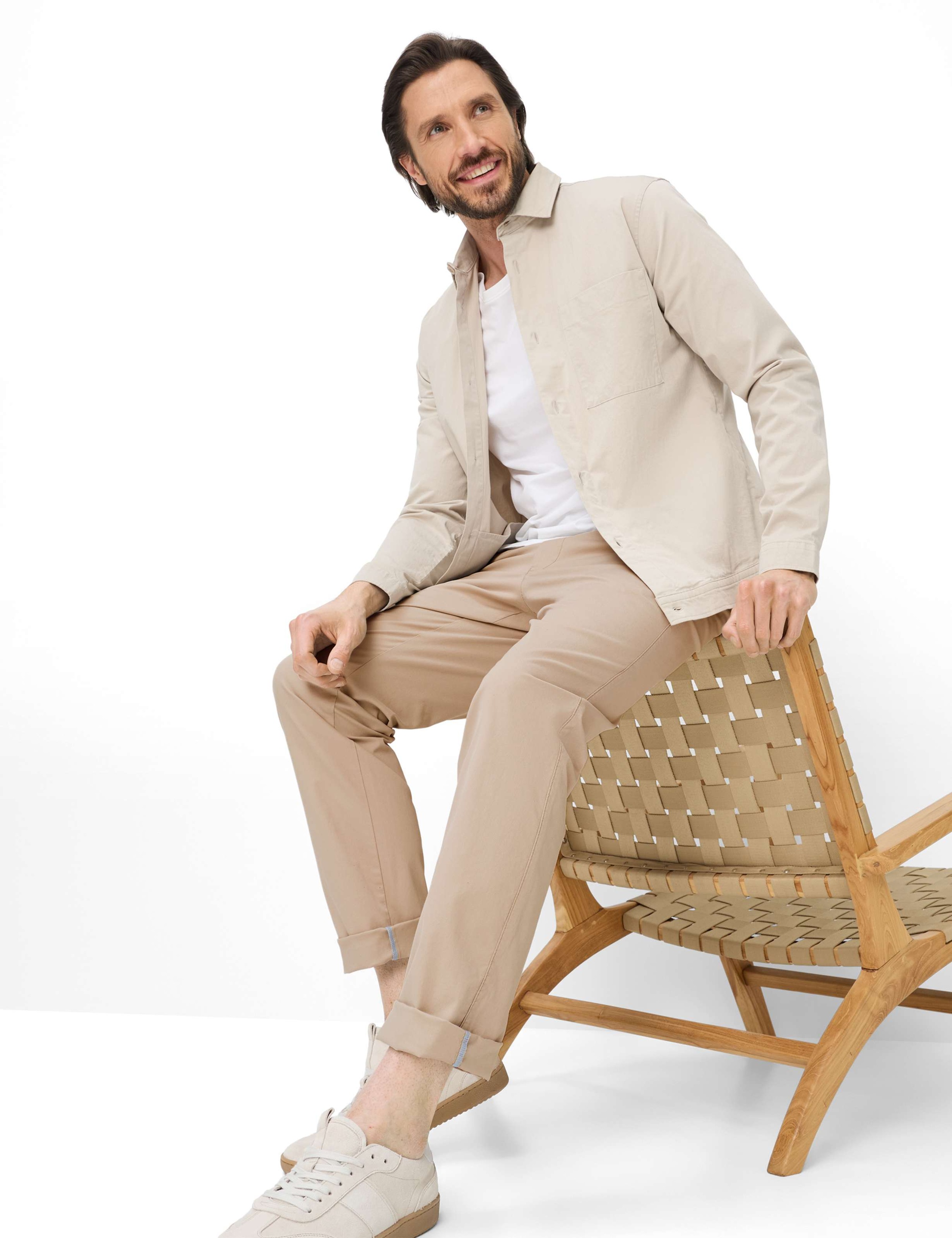 Chinohose EUREX BY BRAX "Style THILO", Herren, Gr. 285U, Unterbauchgrößen, beige, Web, 95% Baumwolle, 5% Elasthan, Hosen Chinohose 3