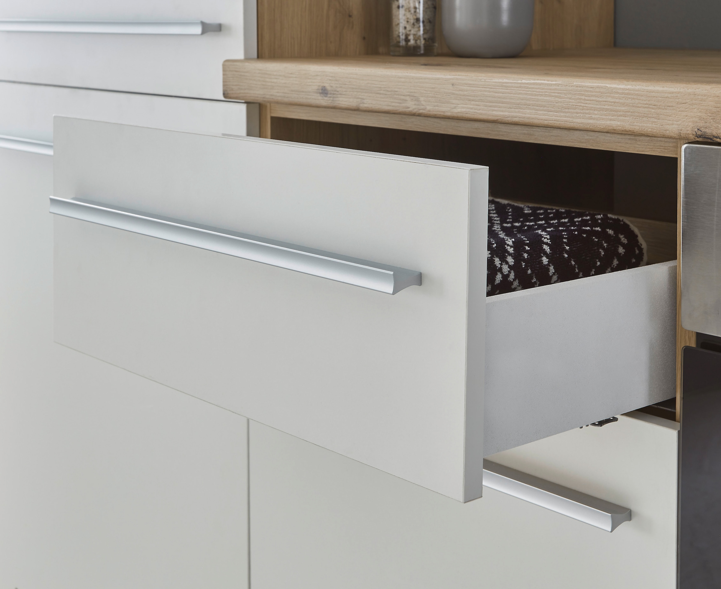 KOCHSTATION Küchenzeile »KS-Florida mit 38mm starker Arbeitsplatte«, Breite 280 cm, wahlweise mit E-Geräten, Soft-Close-Funktion