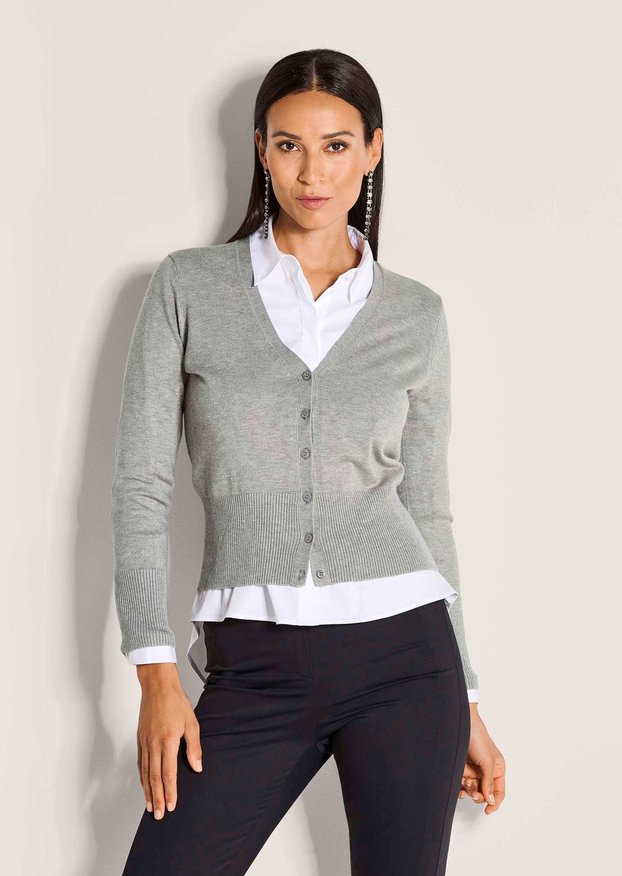 MADELEINE Strickjacke »Strickjacke Eleganter Viskose-Cardigan mit Knopfleiste«